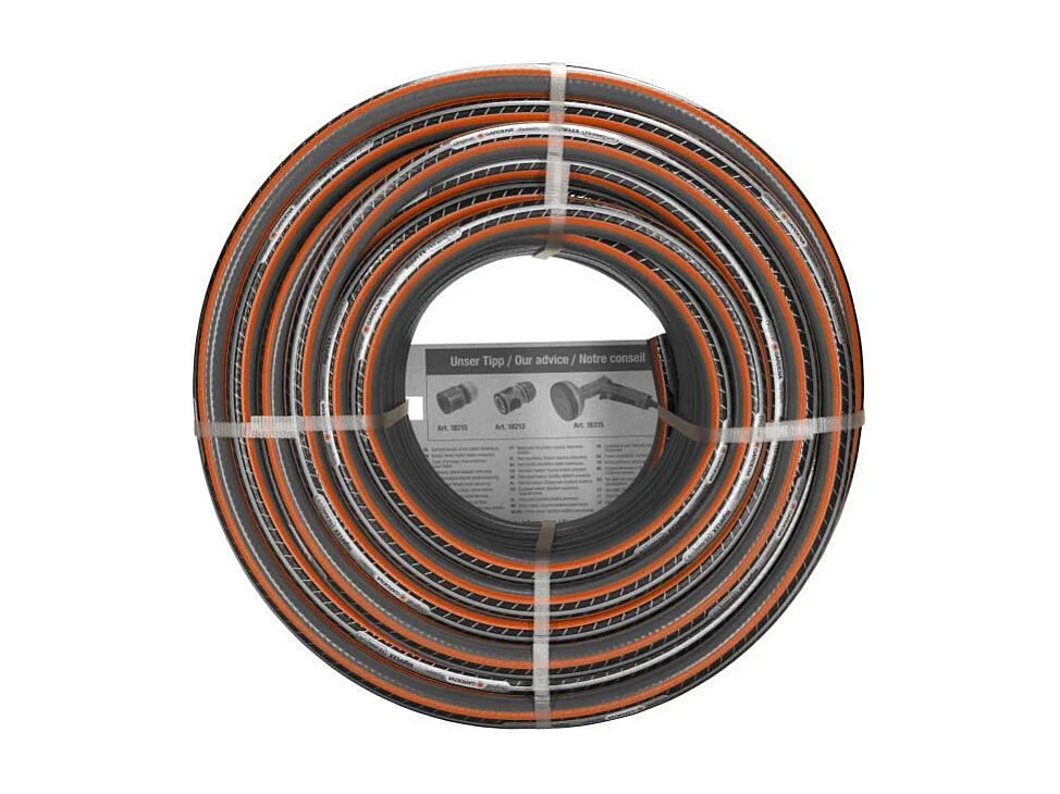 Tuyau d'arrosage GARDENA HighFlex 25 m Ø15 mm (5/8) anti-nœud Power Grip orange/vert mat