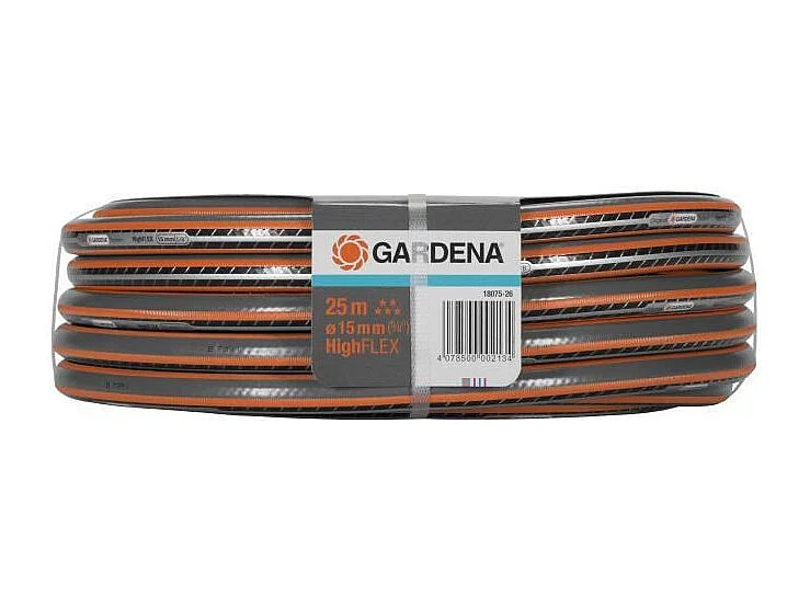 Tuyau d'arrosage GARDENA HighFlex 25 m Ø15 mm (5/8) anti-nœud Power Grip orange/vert mat