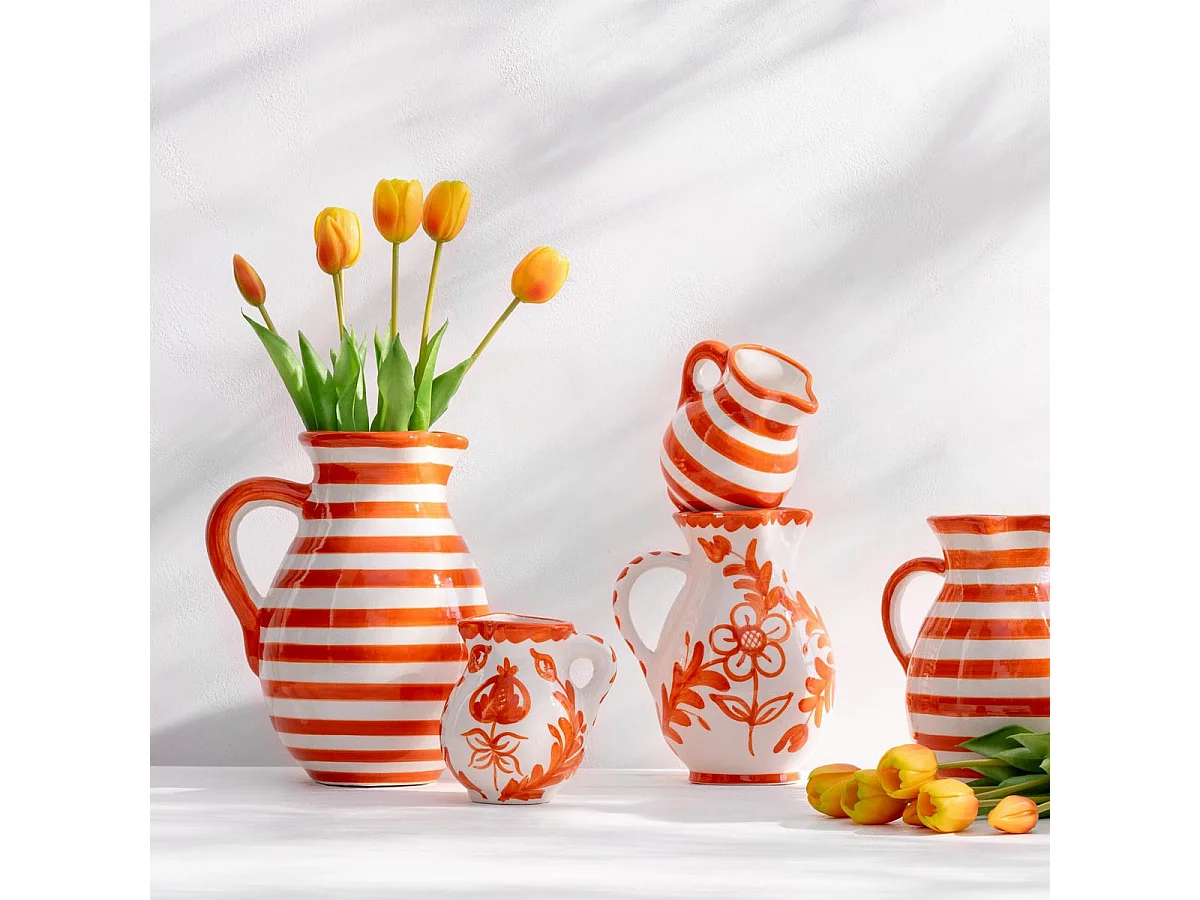 Pichet en Céramique "Granada Rayure" 3,3L Orange