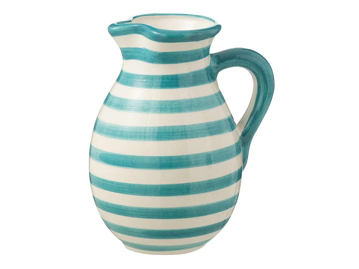Pichet en Céramique "Granada Rayure" 3,3L Bleu Aqua