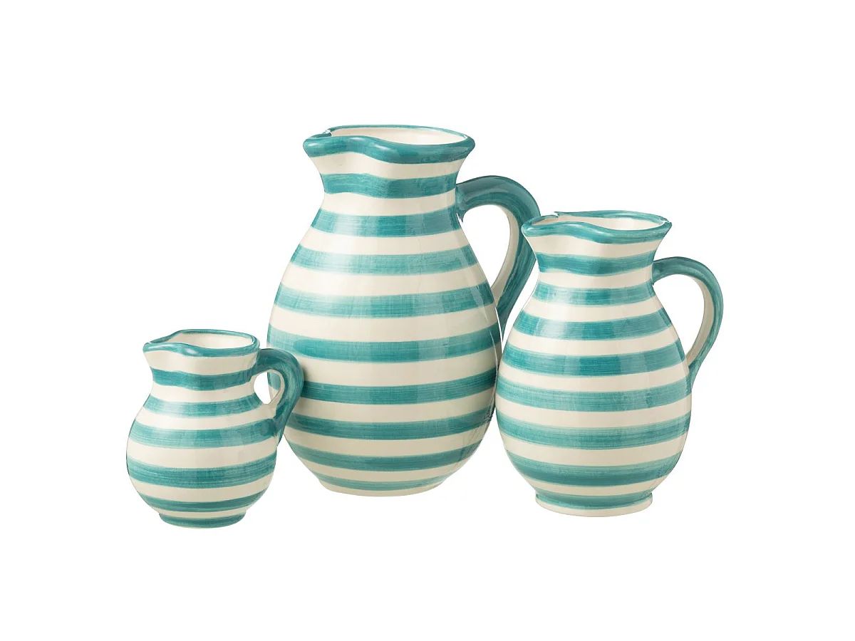 Pichet en Céramique "Granada Rayure" 3,3L Bleu Aqua