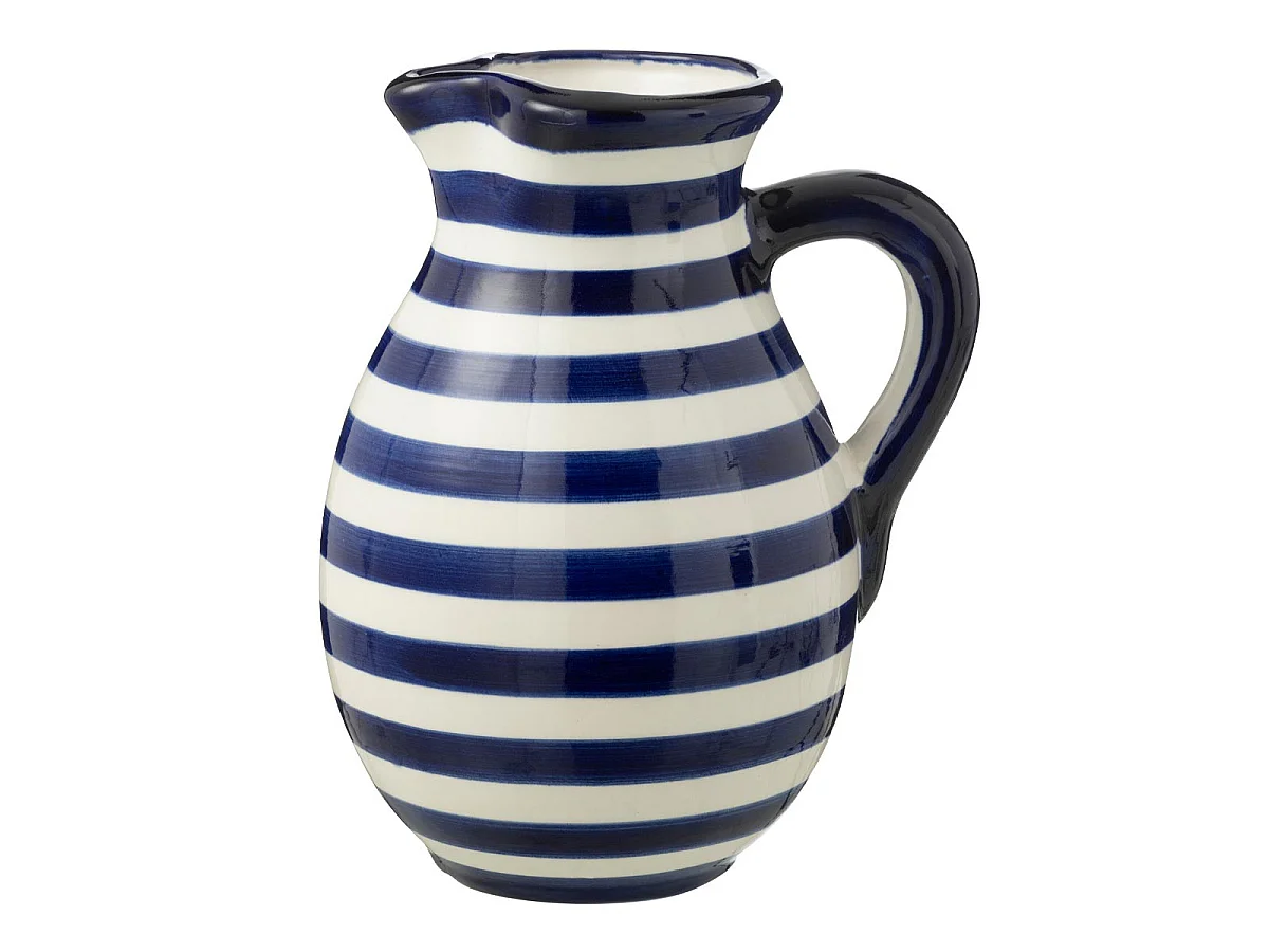 Pichet en Céramique "Granada Rayure" 3,3L Bleu Cobalt