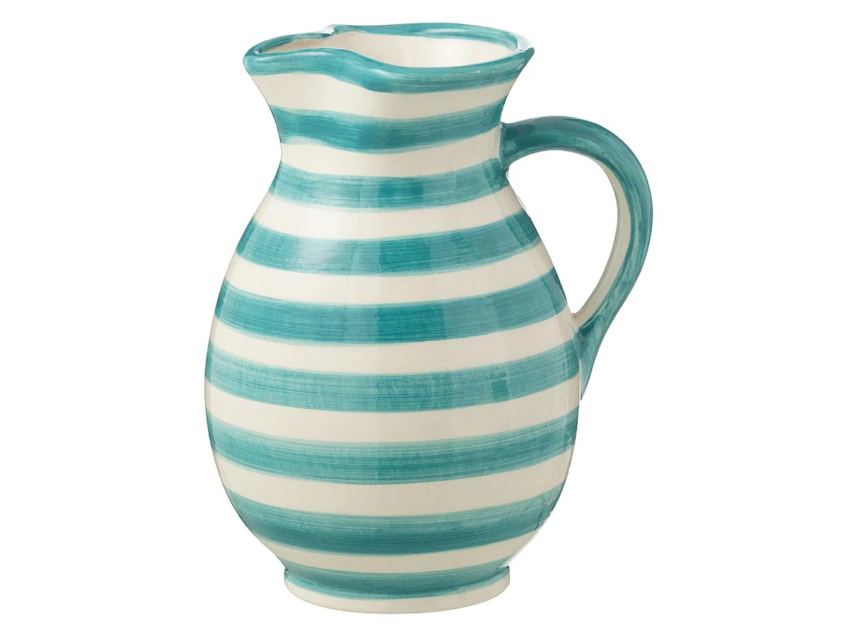 Pichet en Céramique "Granada Rayure" 1,6L Bleu Aqua