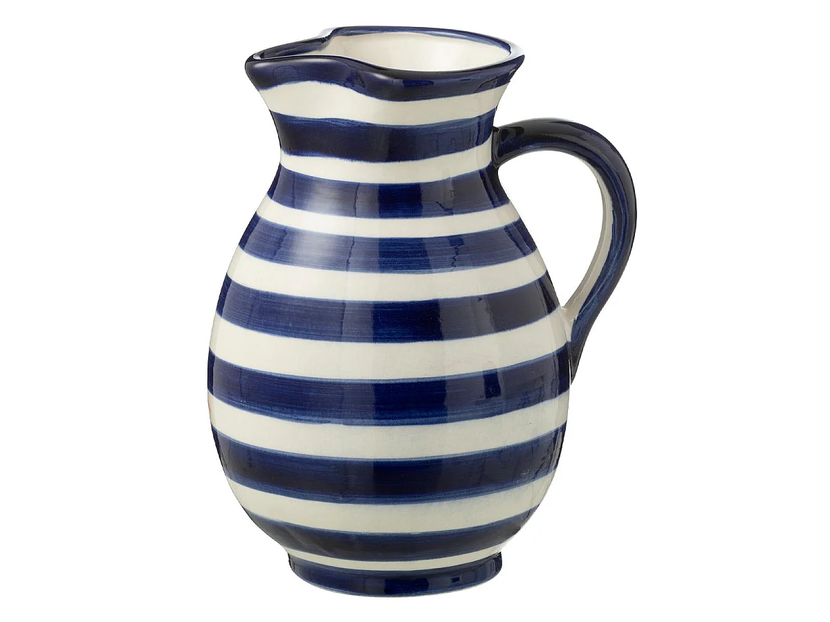 Pichet en Céramique "Granada Rayure" 1,6L Bleu Cobalt