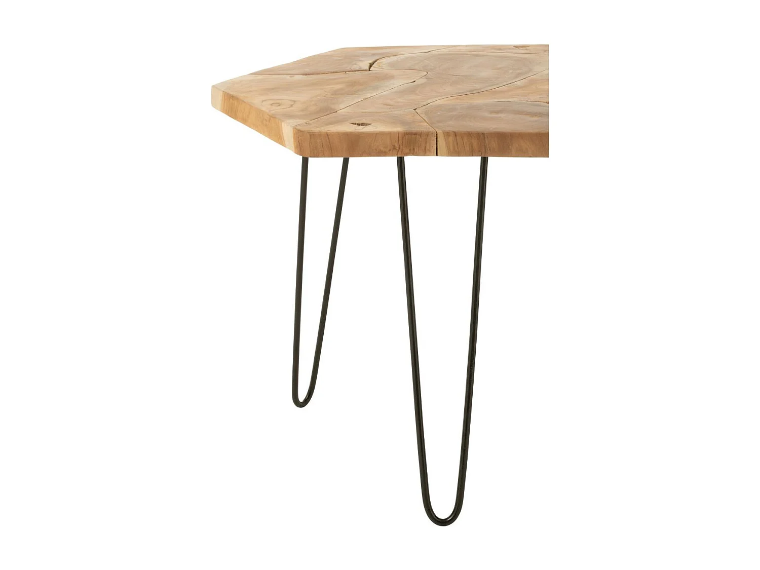 Lot de 2 Tables d'Appoint en Teck "Hexa" 58cm Naturel