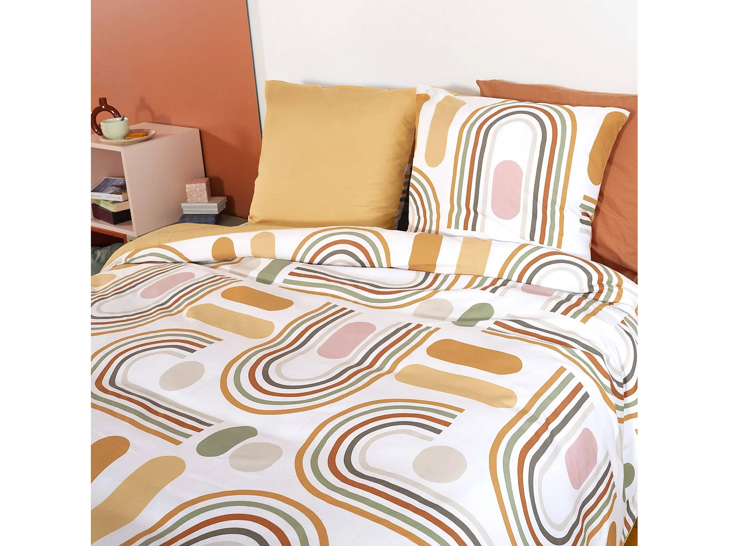 Set biancheria da letto reversibile arancione