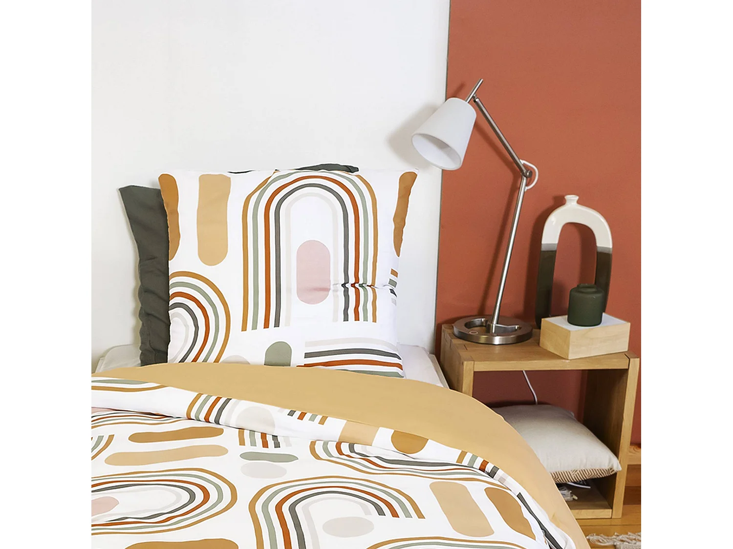 Set biancheria da letto reversibile arancione