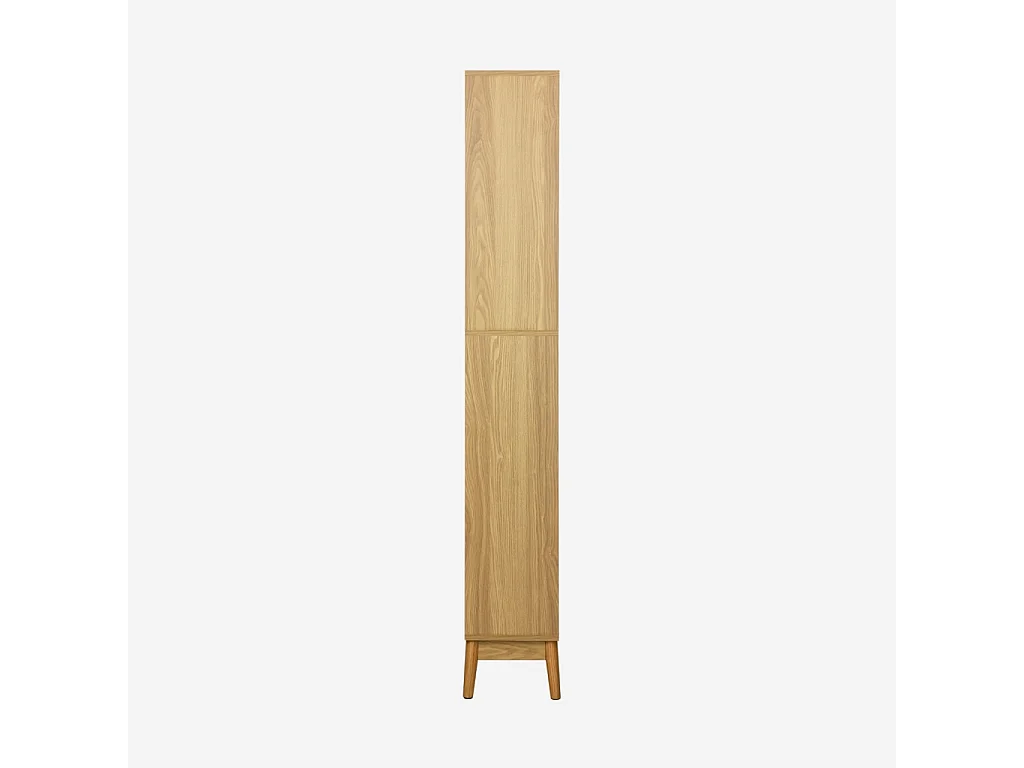 Colonne de rangement salle de bain vintage décor bois frêne 3 niches - Nepal