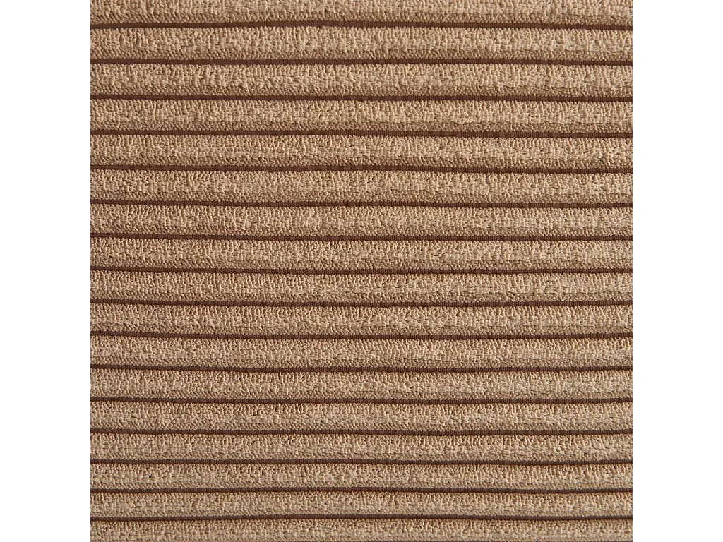 Sillón de terciopelo de pana fina con reposapiés beige oscuro