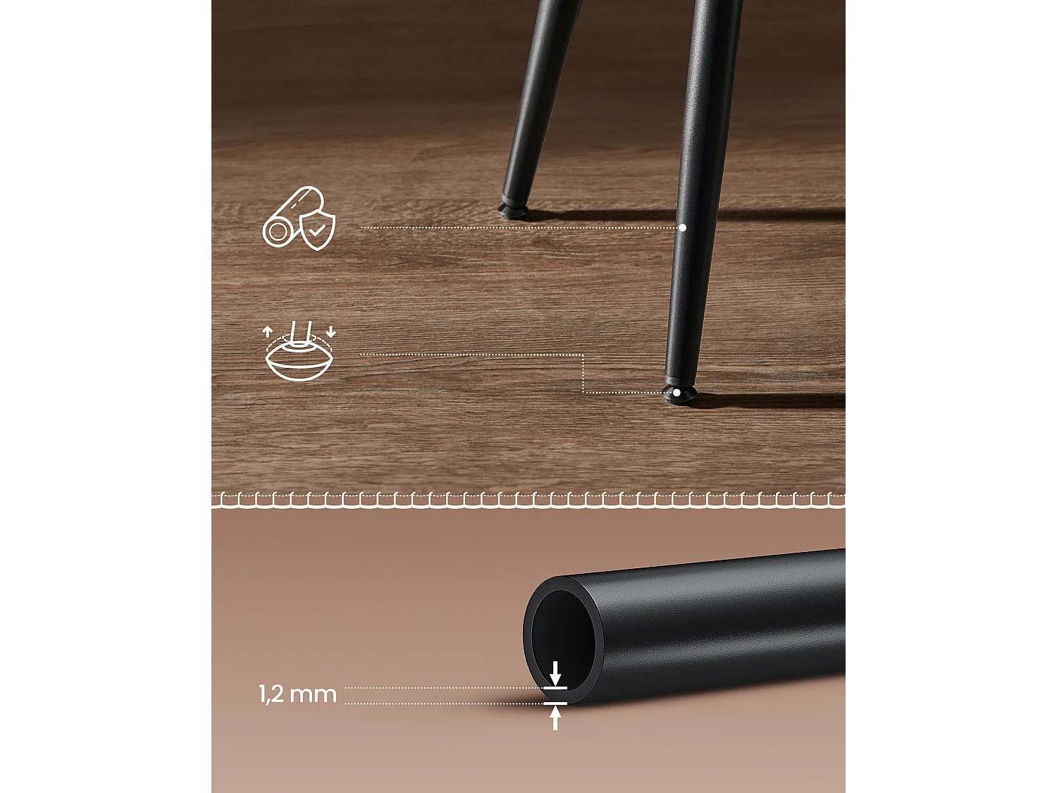 Tabouret de bar 51,6x51,6x75 cm caramel brun collection Echo