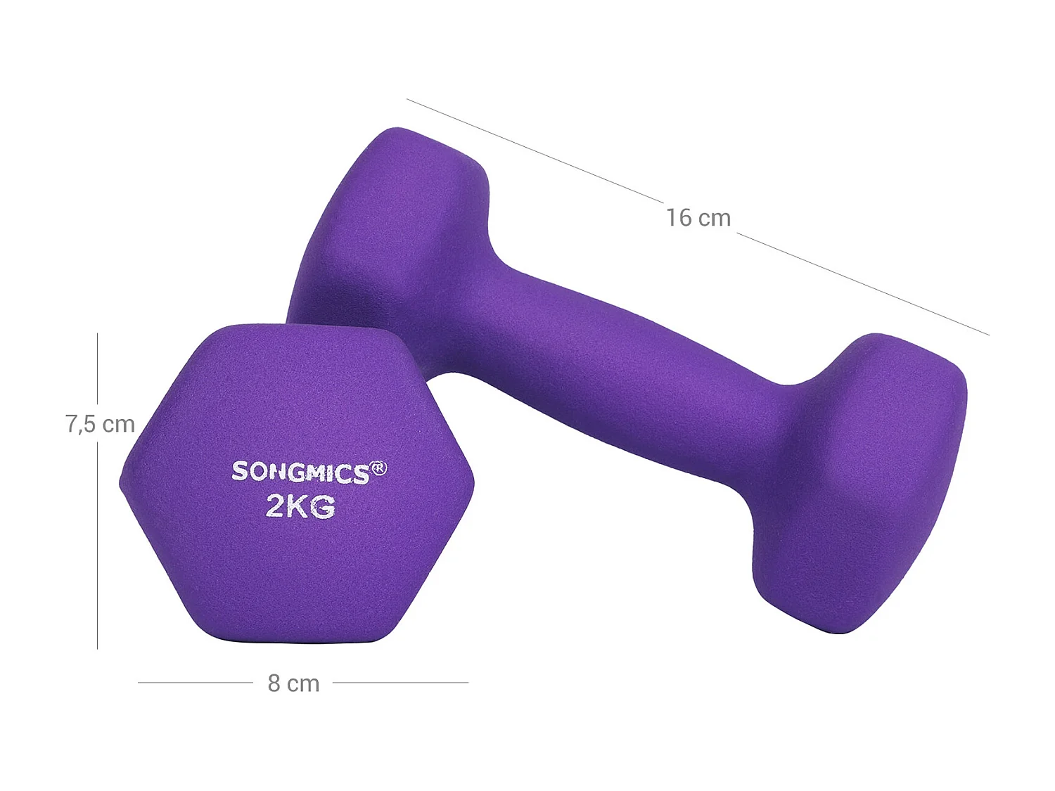 Haltères 16x8x7,5 cm violet