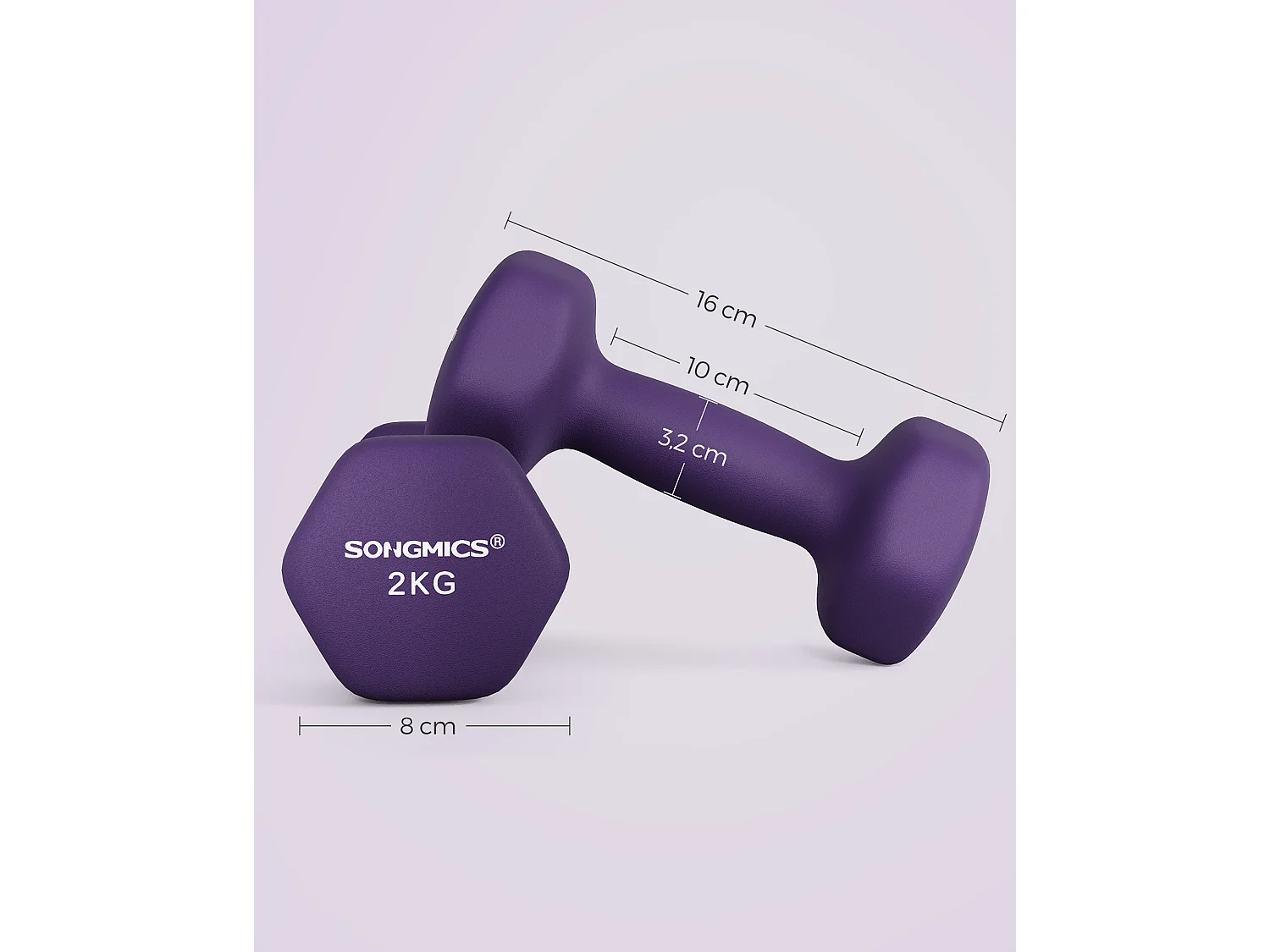 Haltères 16x8x7,5 cm violet