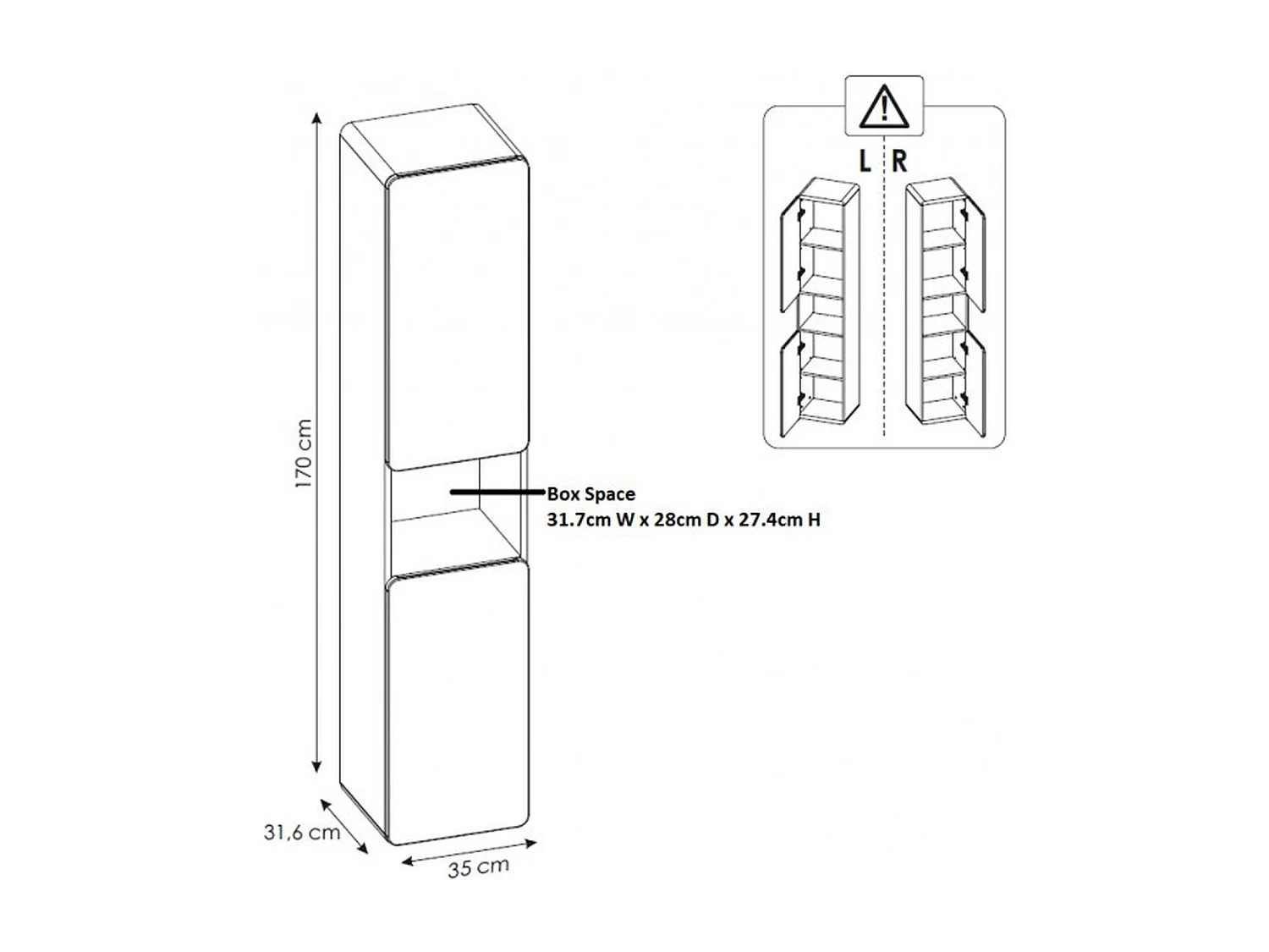Bathroom Furniture Set 600mm Vanity Sink Unit Wall Cabinet Tallboy White Gloss Oak Aruba