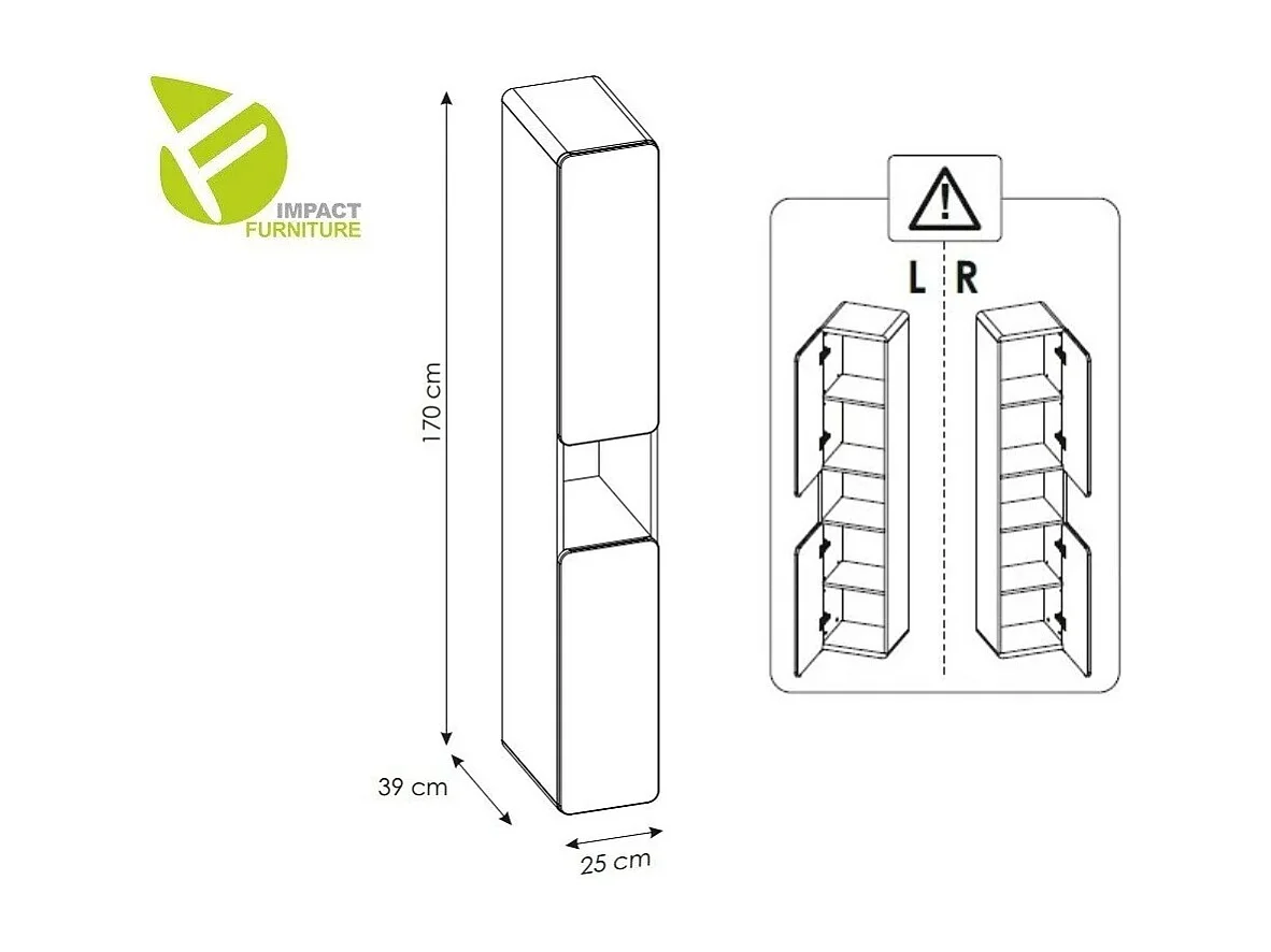 Szafka łazienkowa ARUBA 805 25 cm biała/dąb