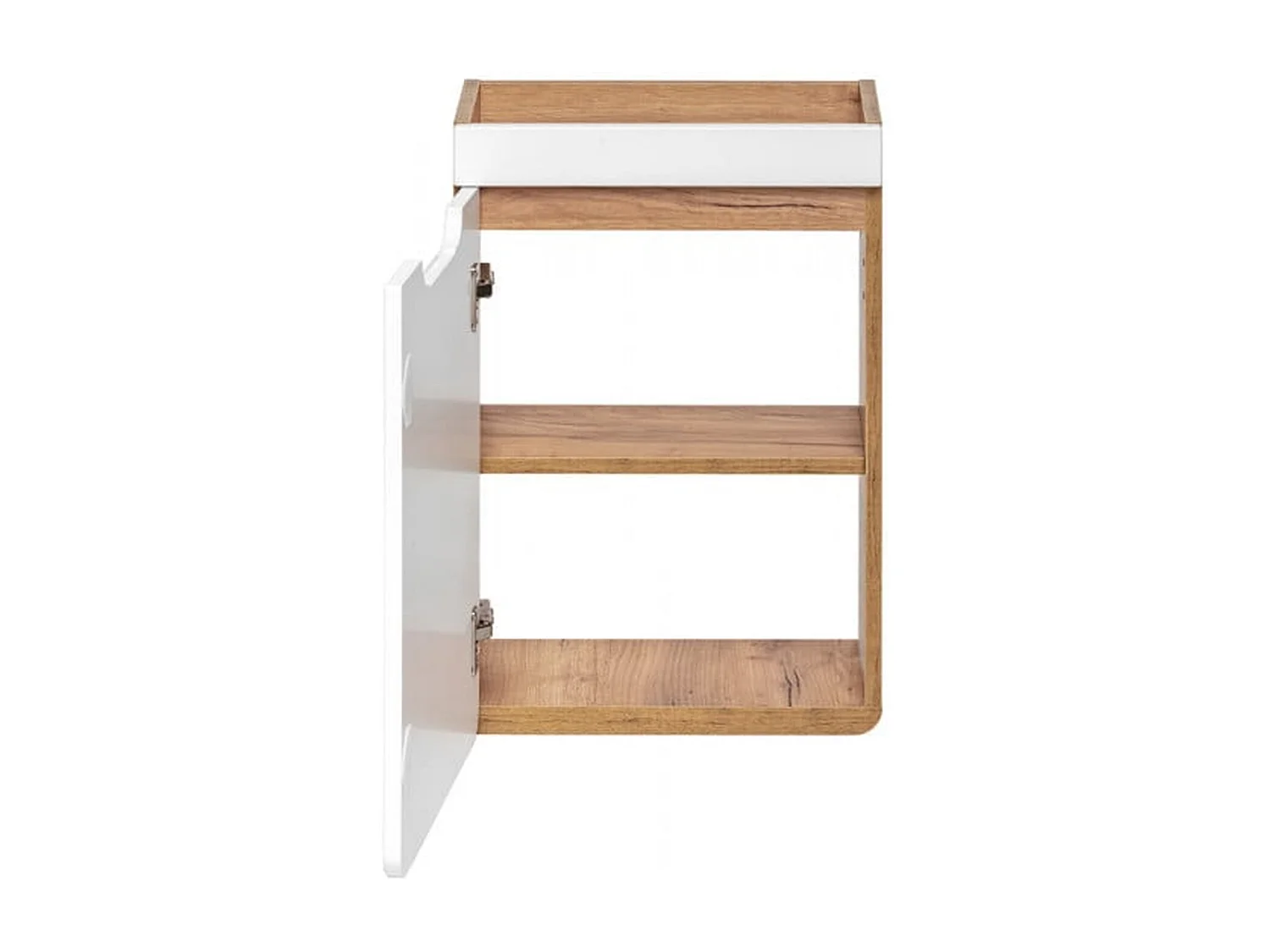 Cloakroom Vanity Unit 400mm Slim Bathroom Cabinet Wall Hung Small Sink White Gloss Oak Compact Aruba