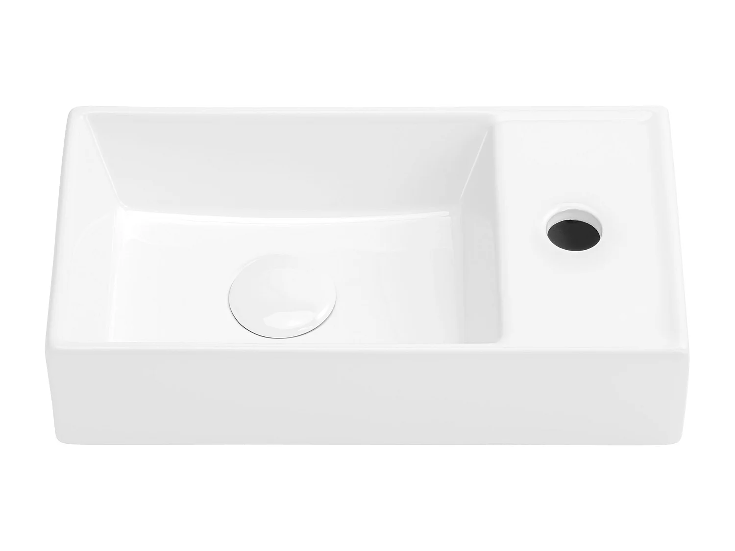 Cloakroom Vanity Unit 400mm Slim Bathroom Cabinet Wall Hung Small Sink White Gloss Oak Compact Aruba