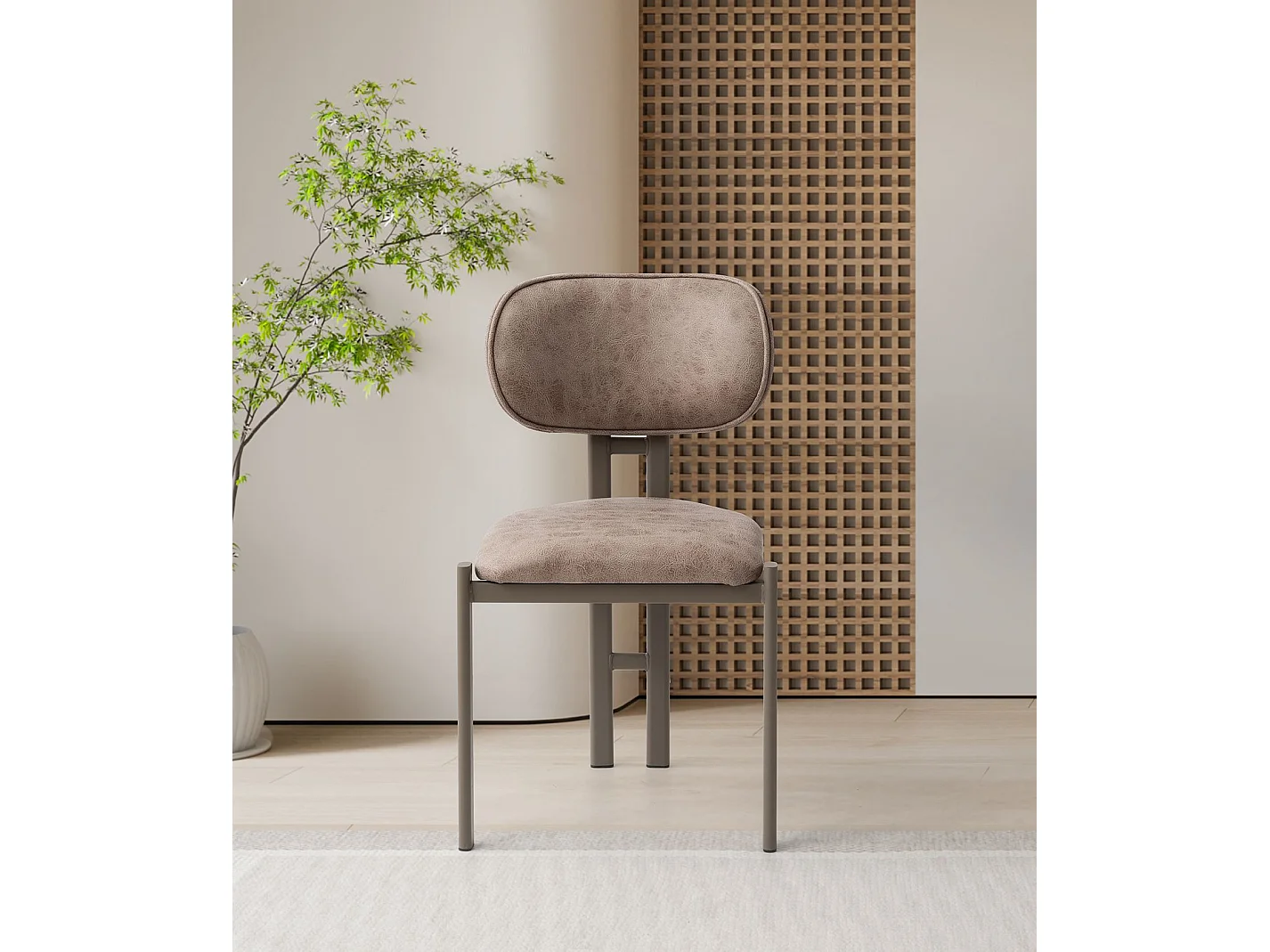 Muriz" metalen stoelenset (2 stuks) - Mink