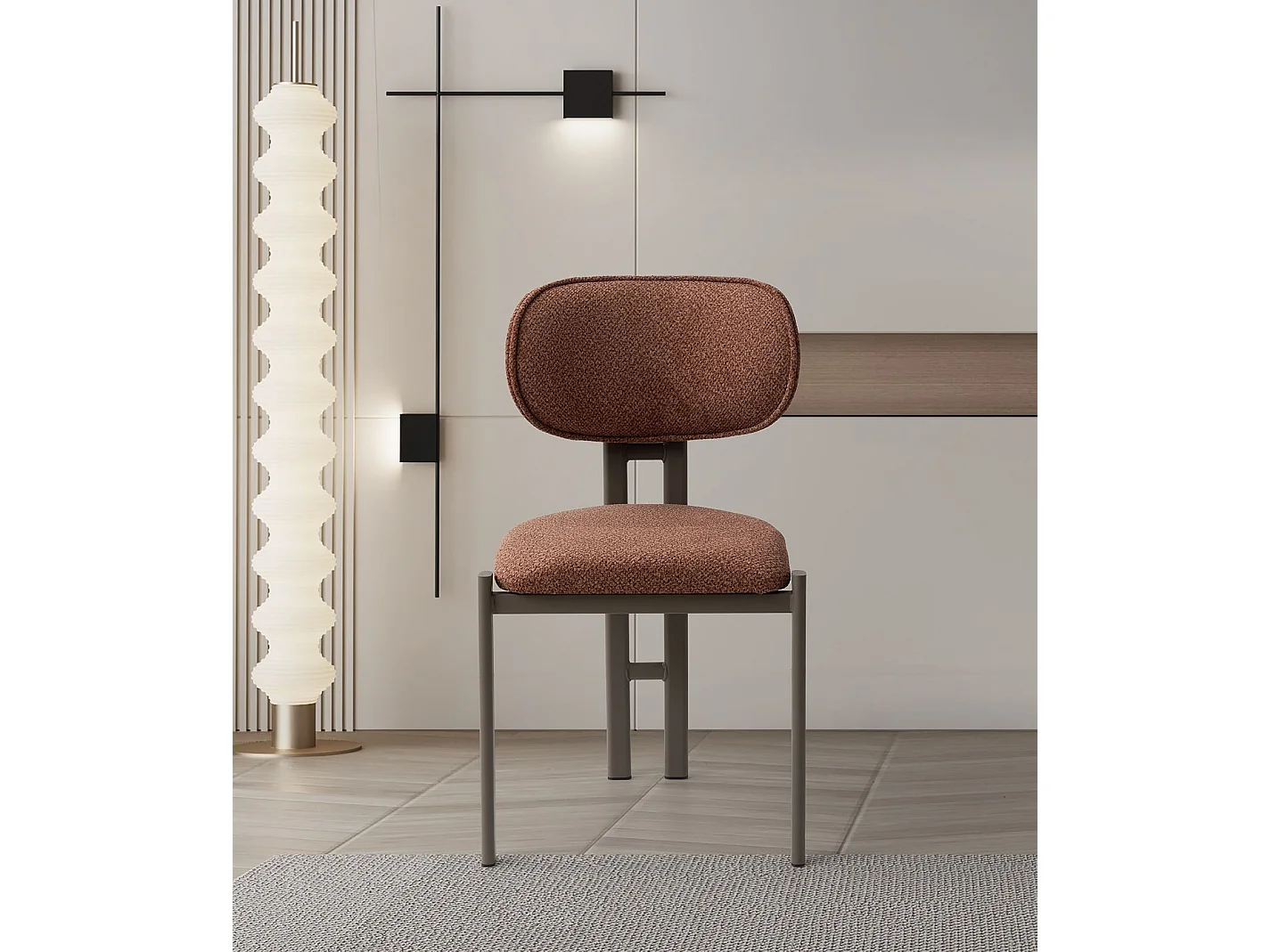 Stoelset "Muriz" van metaal (2 stuks) - Tegel rood