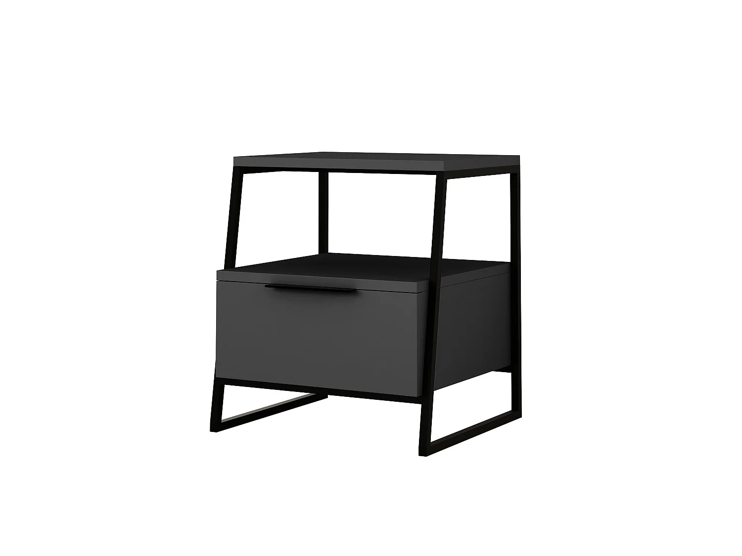 Nachttisch aus Holz "Pal" - 45 x 40 x 50 cm - Anthrazitgrau