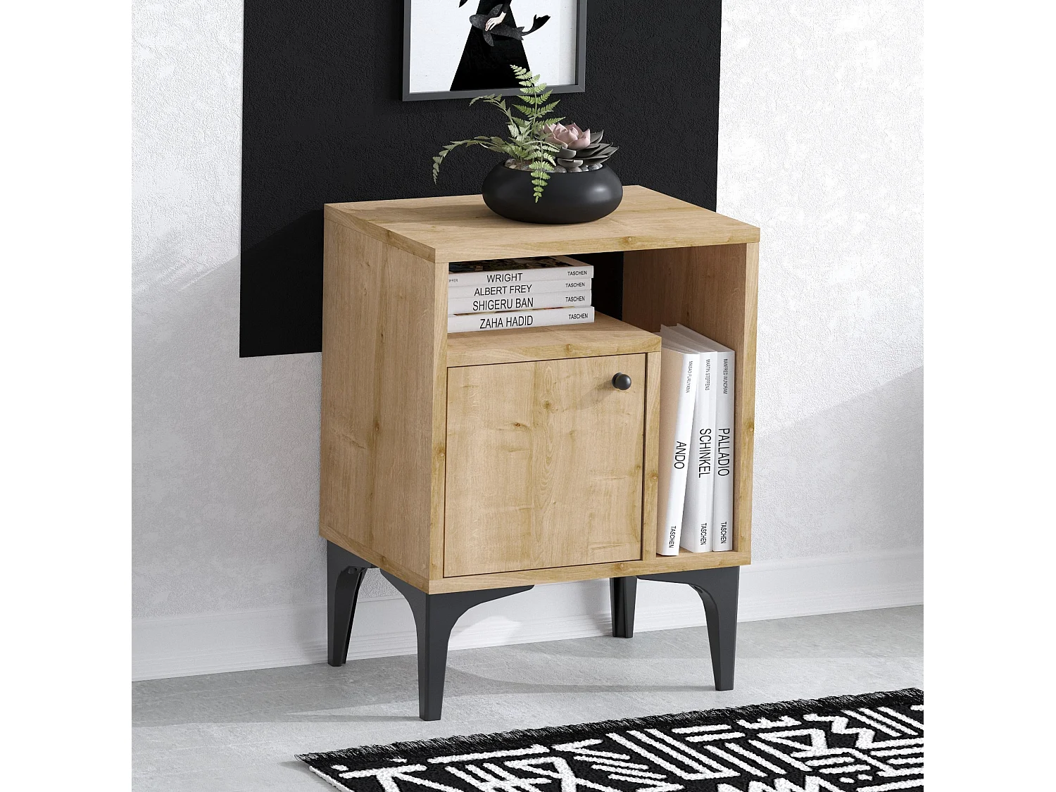 Nachttisch aus Holz "Nuno" - 40 x 35 x 55 cm - Beige