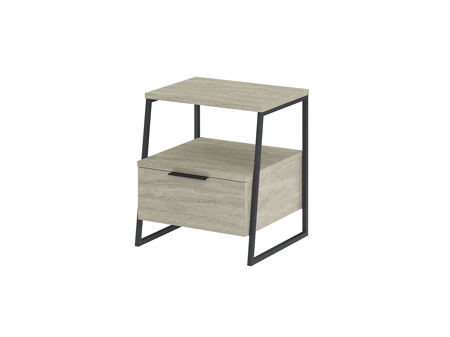 Nachttisch aus Holz "Pal" - 45 x 40 x 50 cm - Travertin