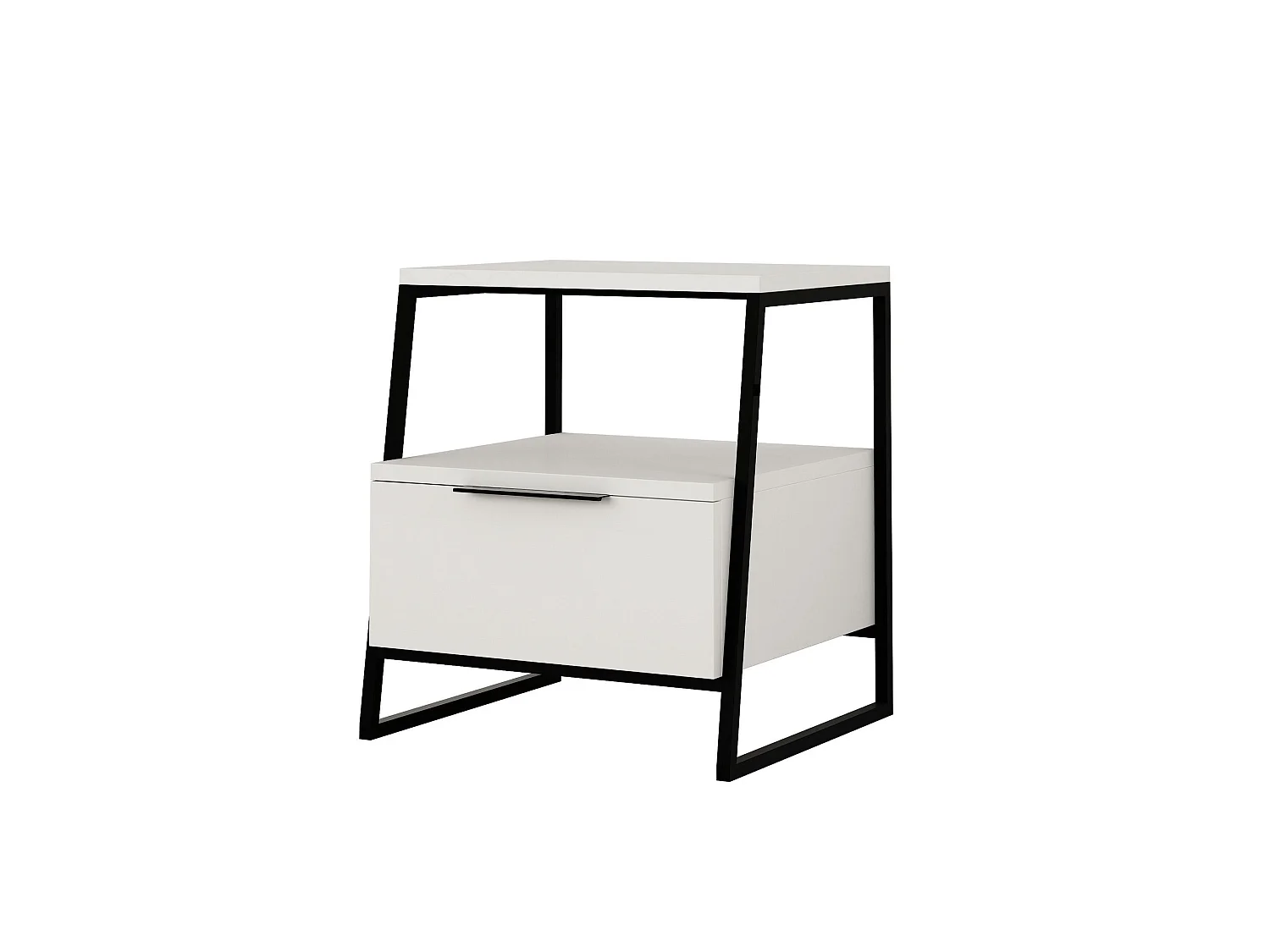 Nachttisch aus Holz "Pal" - 45 x 41 x 50 cm - Weiß