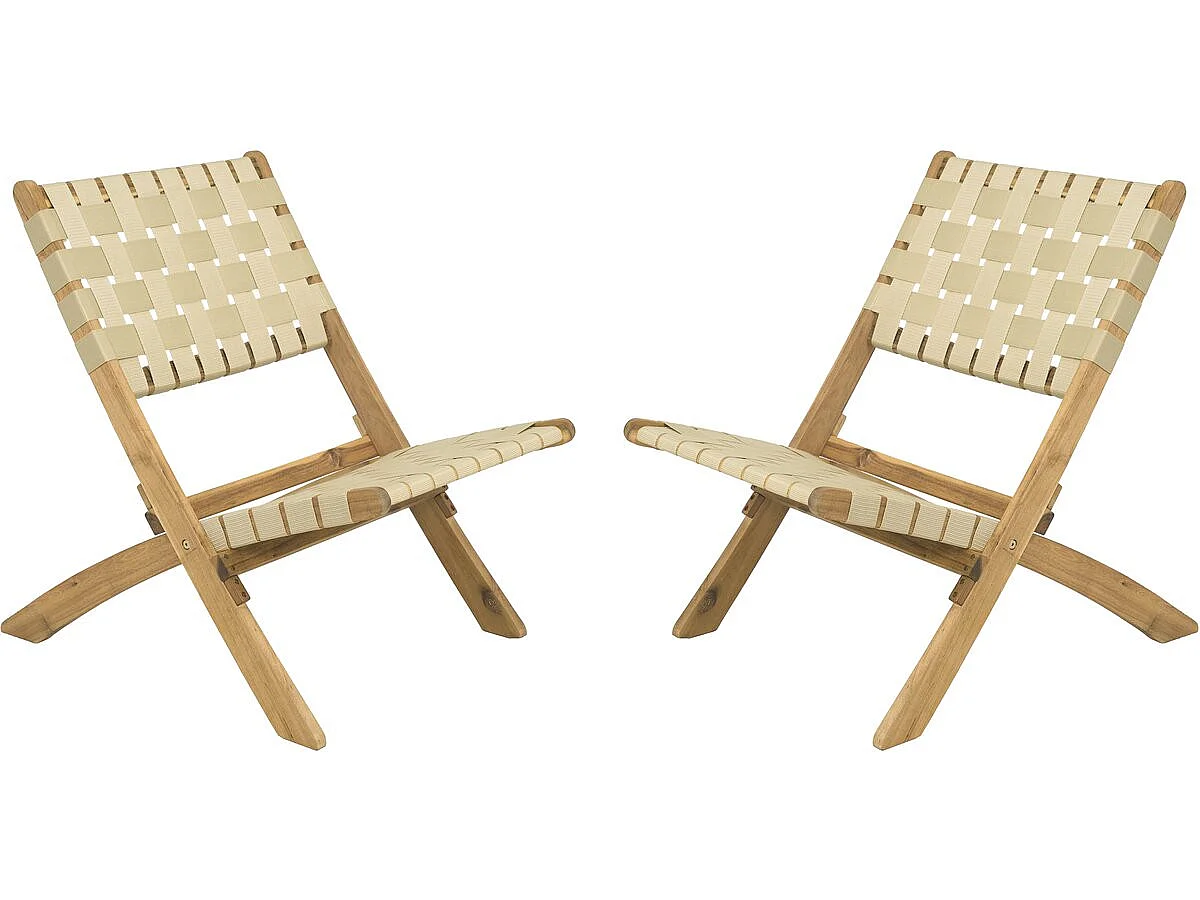 Satz von 2 Gartenstühlen aus Holz "Hanoi" - Beige