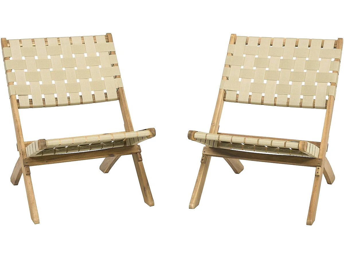 Satz von 2 Gartenstühlen aus Holz "Hanoi" - Beige