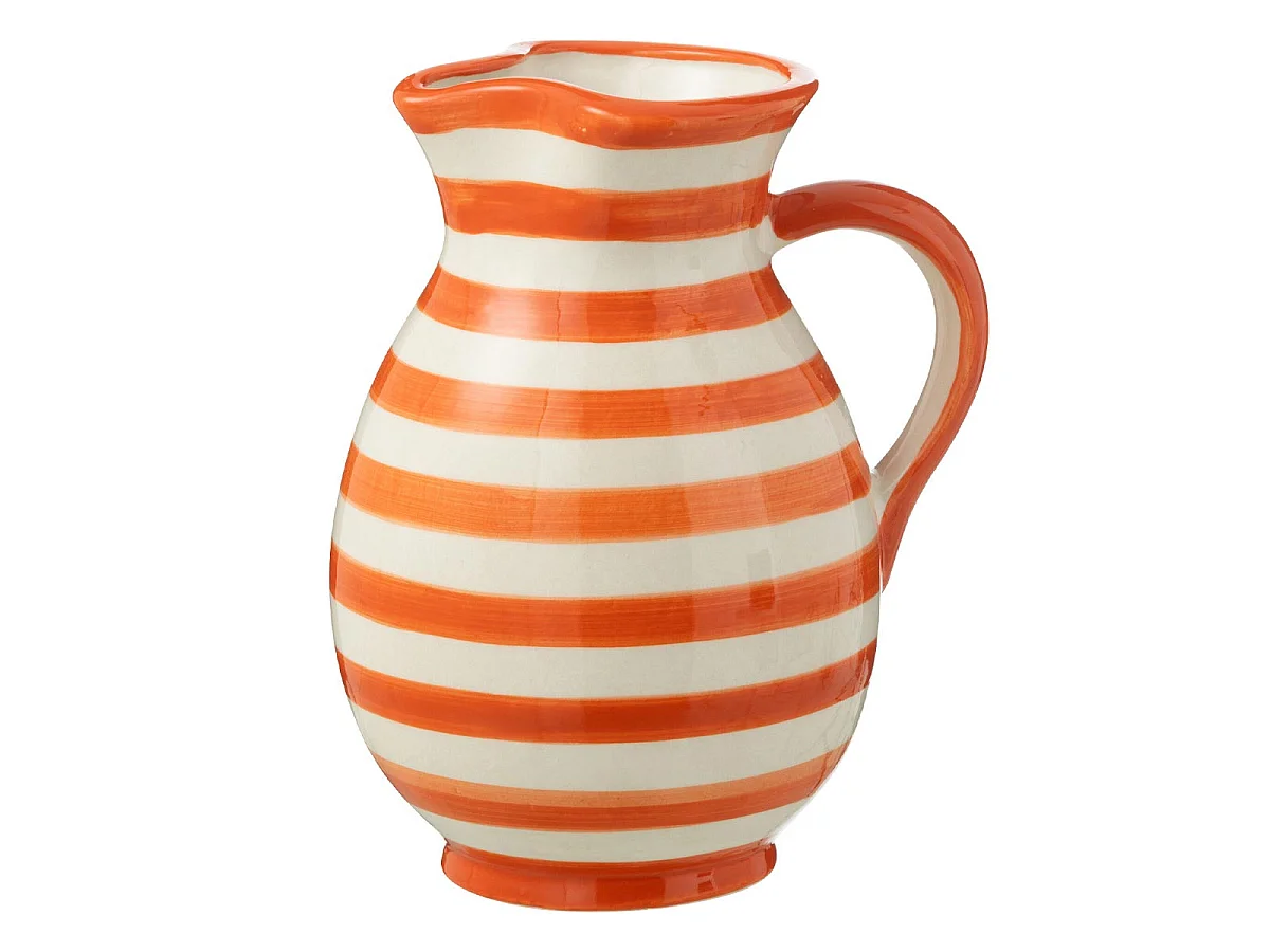 Pichet en Céramique "Granada Rayure" 1,6L Orange