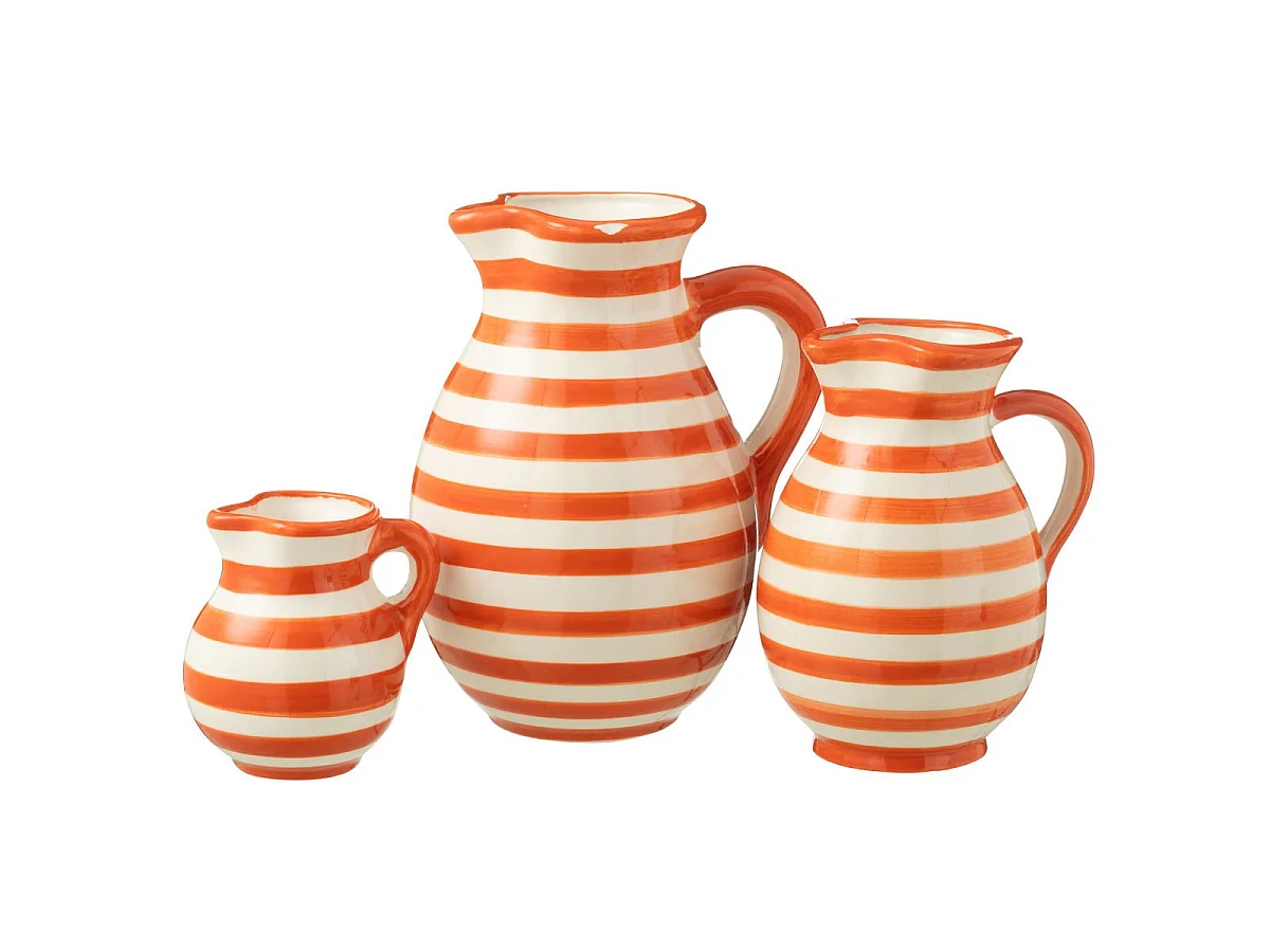 Pichet en Céramique "Granada Rayure" 1,6L Orange
