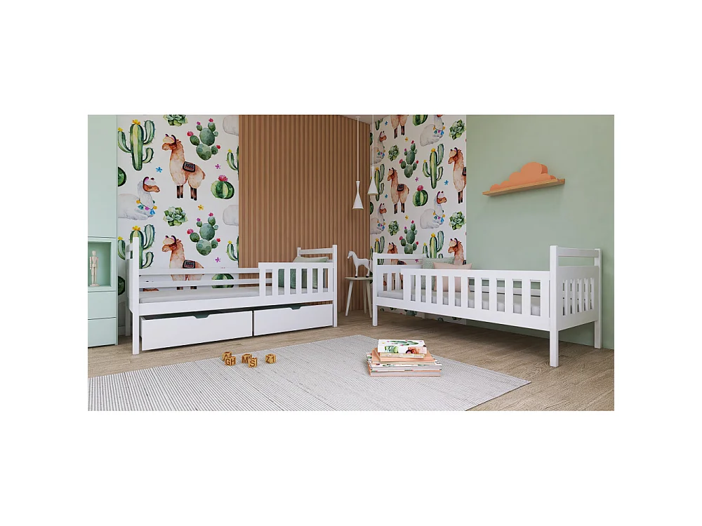 LIT SUPERPOSE MONIKA 90x200 Blanc Livré avec sommiers