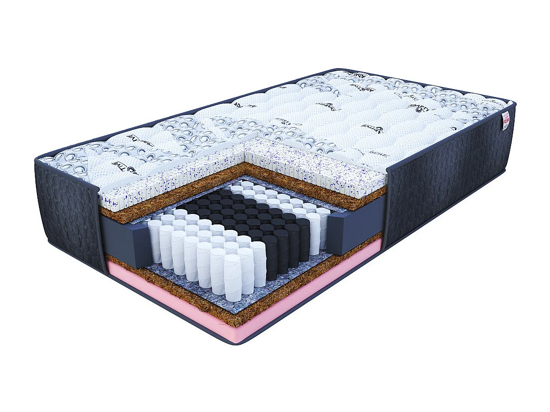 Matelas  SOLE - Mémoire de Forme - Latex - Ressort ensaché - Epaisseur 22 cm