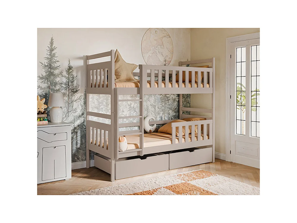 LIT SUPERPOSE MONIKA 90x200 Cachemire Livré avec sommiers