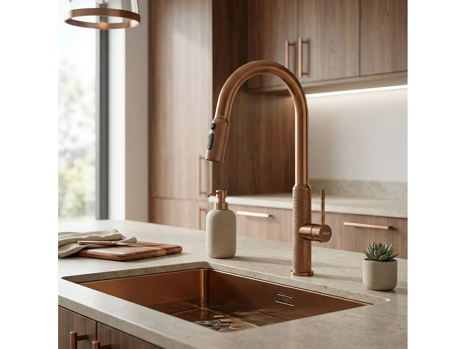 Robinet De Cuisine Rea Master Brush Copper