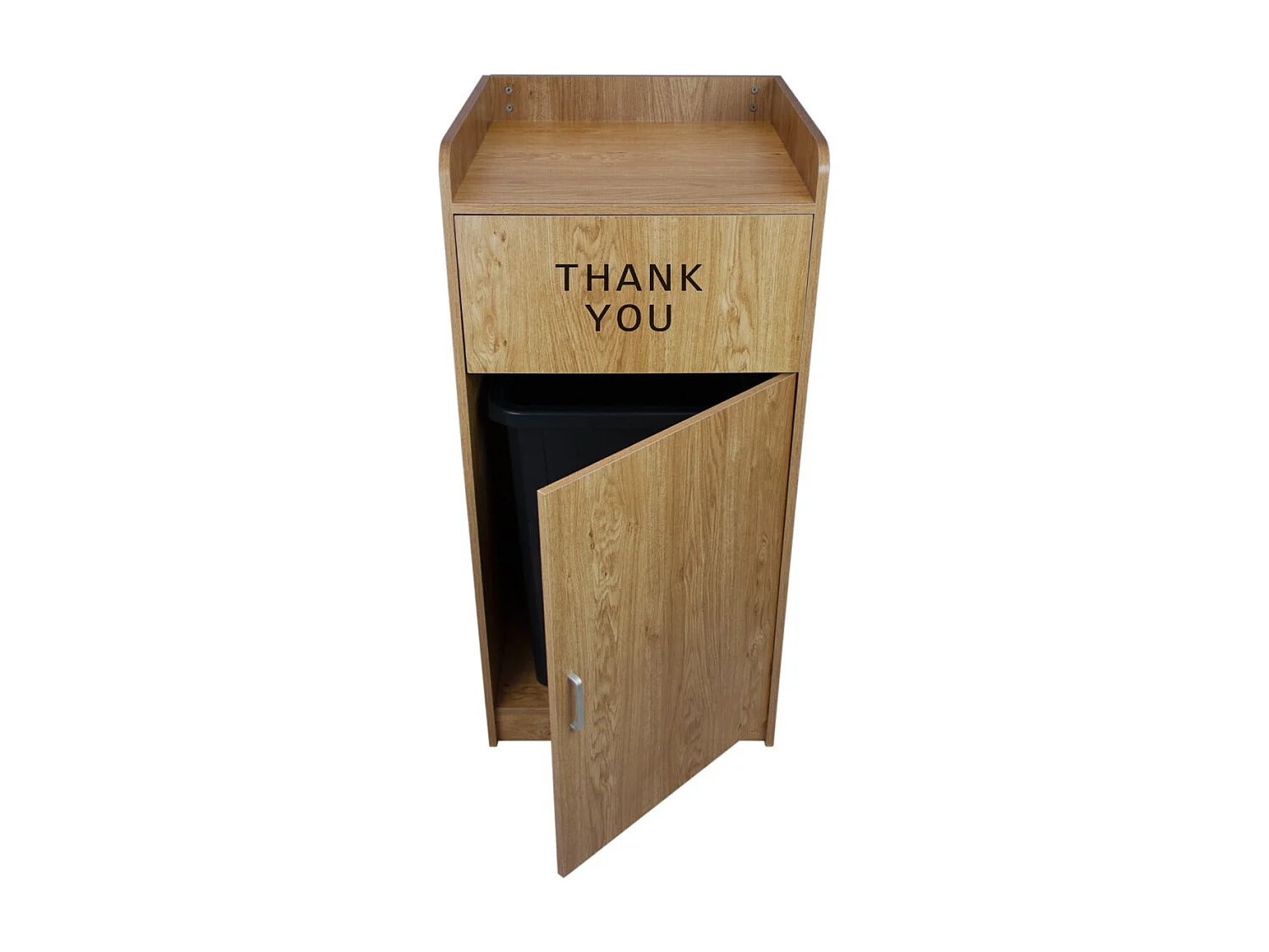 Light Oak Wooden Litter Bin & Tray Stand