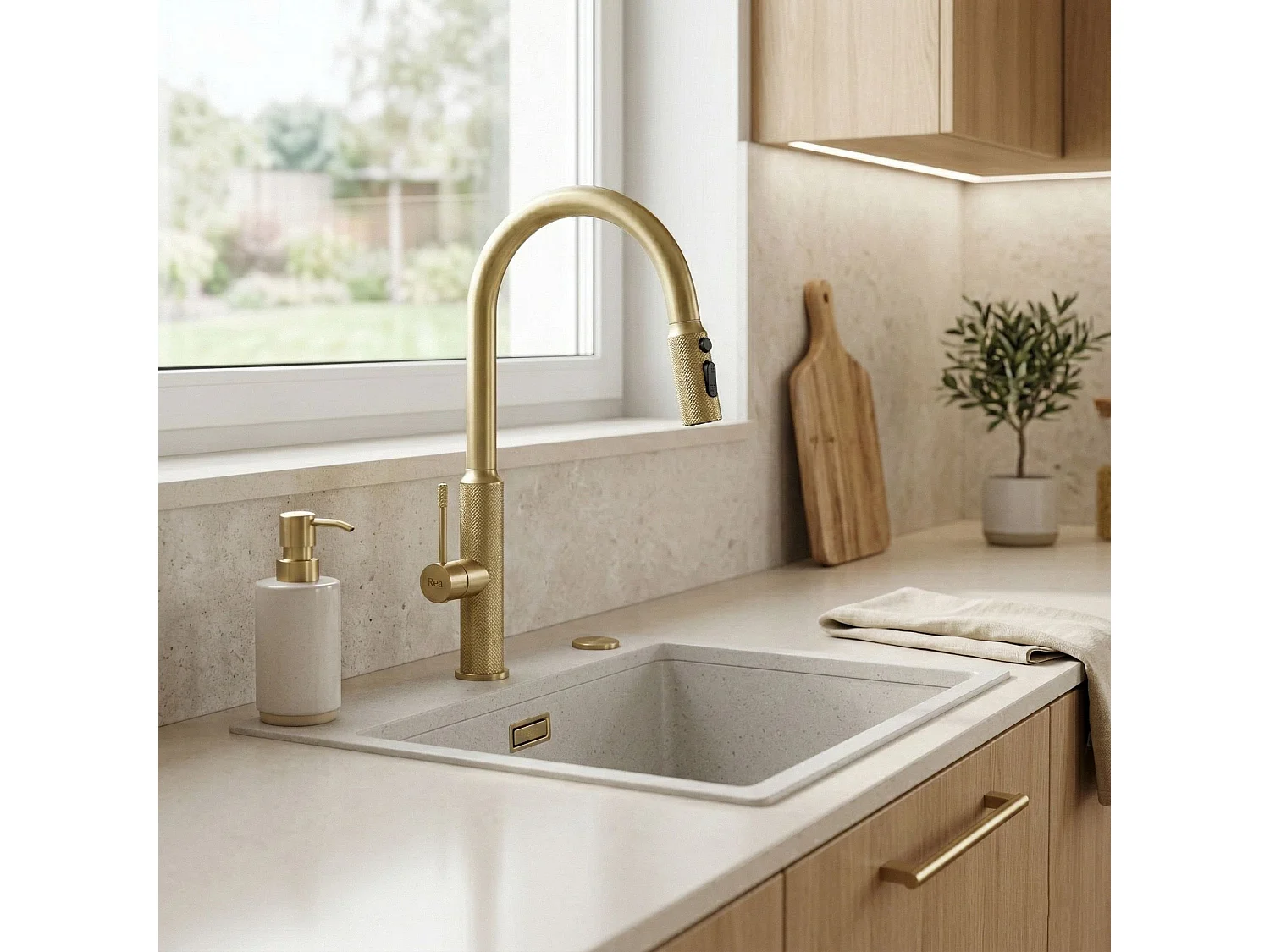 Rubinetto Da Cucina Rea Master Brush Gold