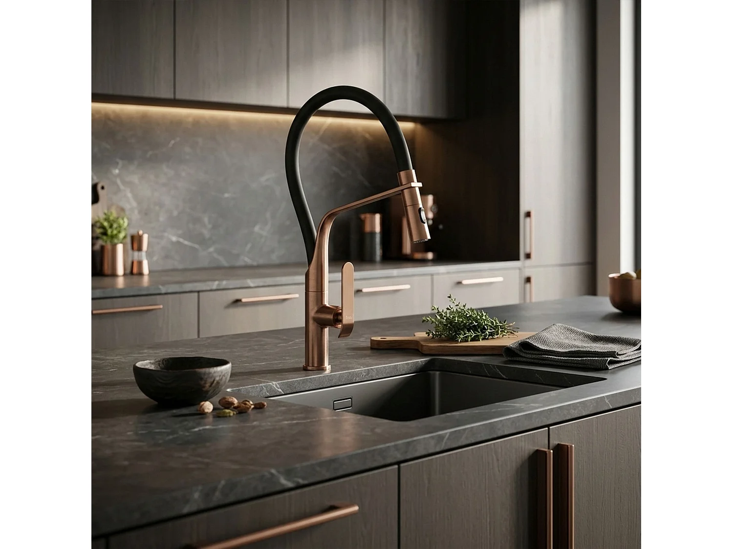 Robinet De Cuisine Rea Castor Black
