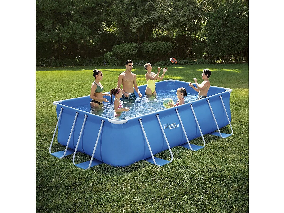 Piscina tubolare rettangolare "Flora" - 4 x 2 x 1 m - Blu