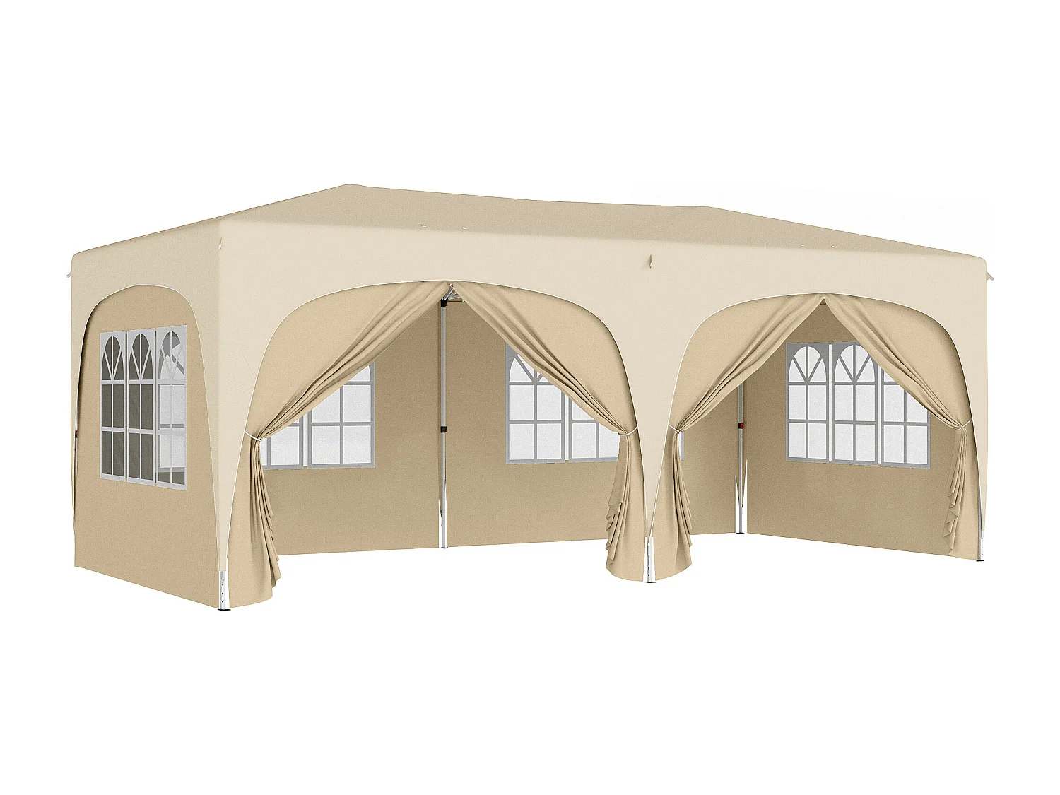 Tonnelle barnum pop up automatique 3x6 m - hauteur réglable - sac de transport, 6 sacs à lester inclus - sable