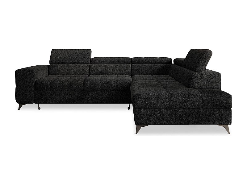 Canapé d'angle droit convertible Gaspard Bouclette Noir