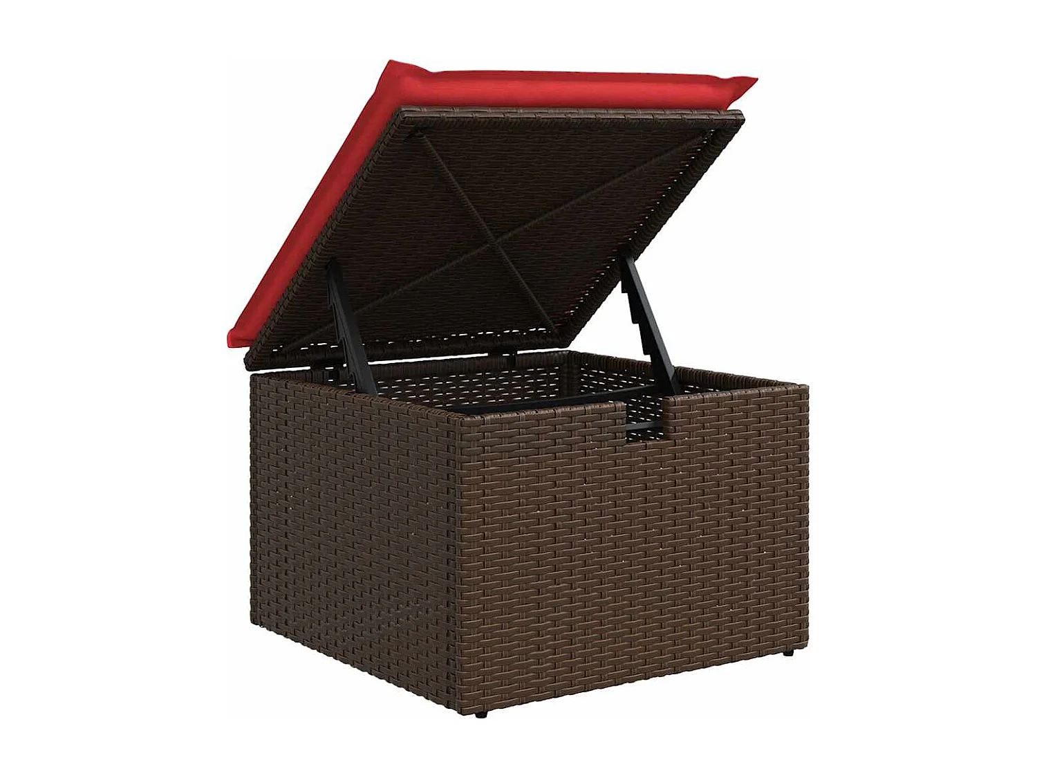 Salon de jardin avec coussins 6 pièces marron résine tressée