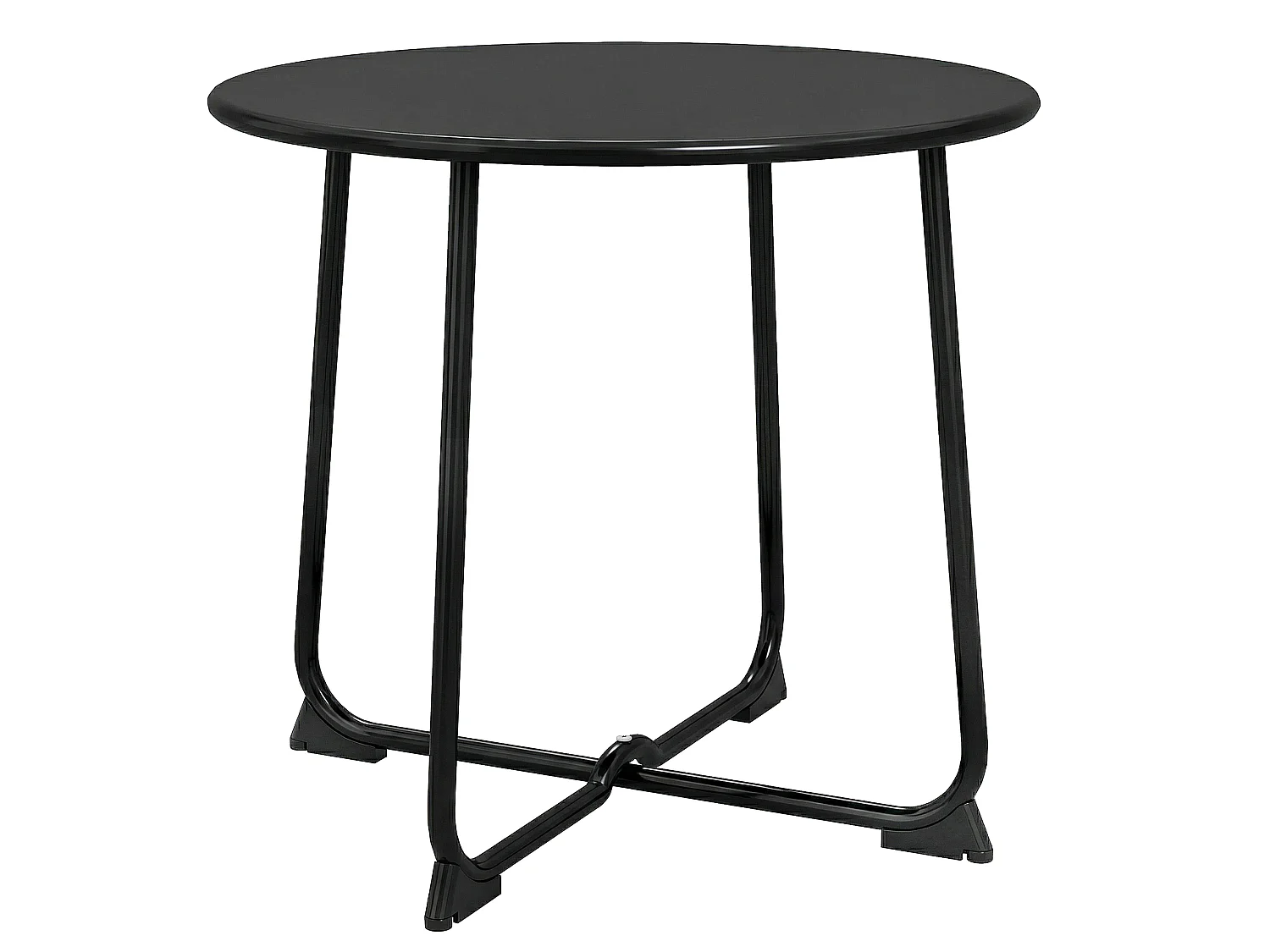 Table basse de jardin compacte dia.50 x H.45 cm métal noir