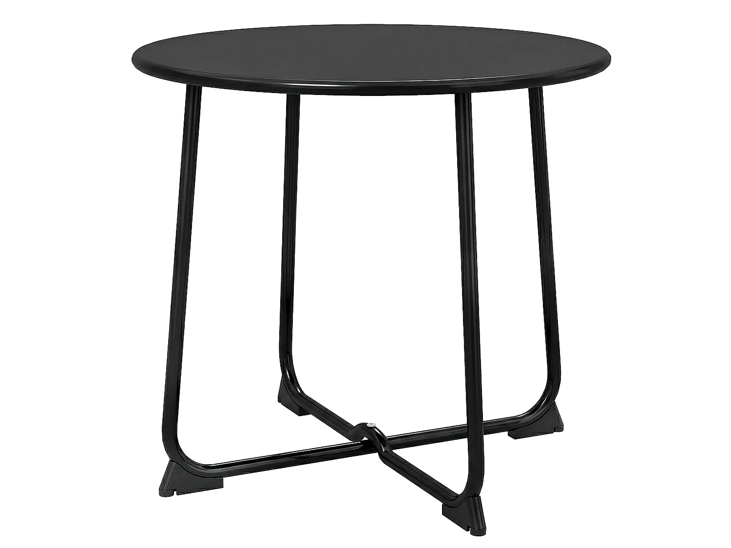 Table basse de jardin compacte dia.50 x H.45 cm métal noir