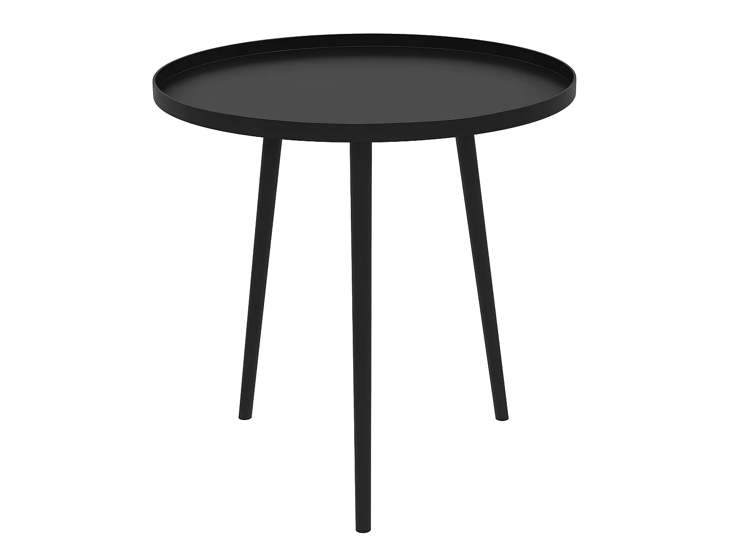 Table basse de jardin d'appoint design scandinave Ø 40 x 50H cm acier époxy noir