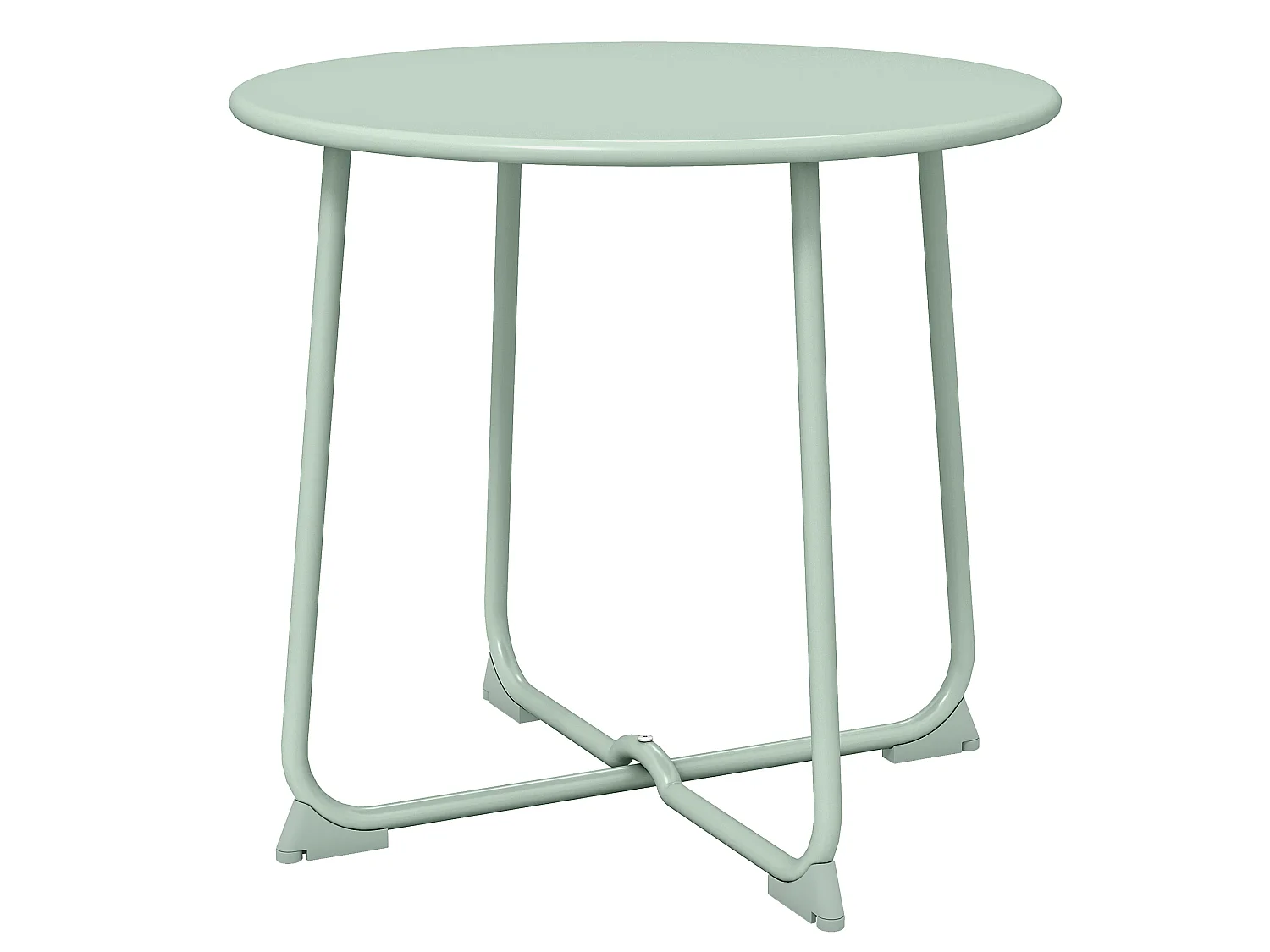 Table basse de jardin compacte dia.50 x H.45 cm métal vert d'eau