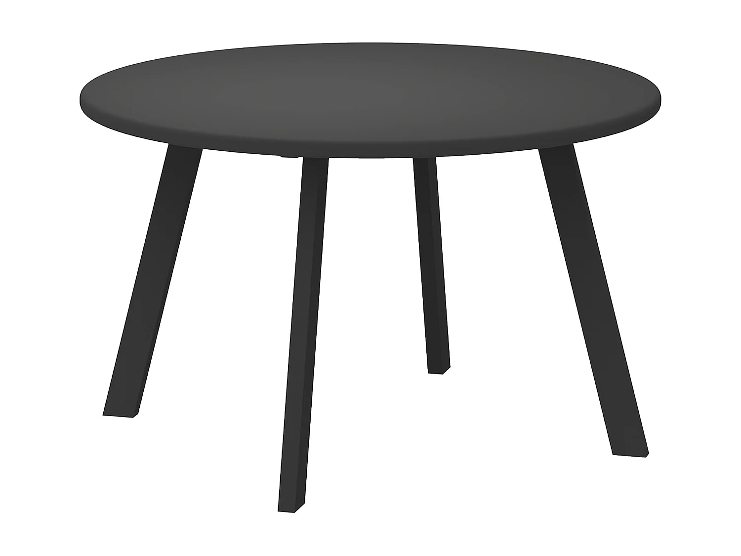 Table basse de jardin d'appoint style nordique Ø 70 x 42H cm métal époxy noir