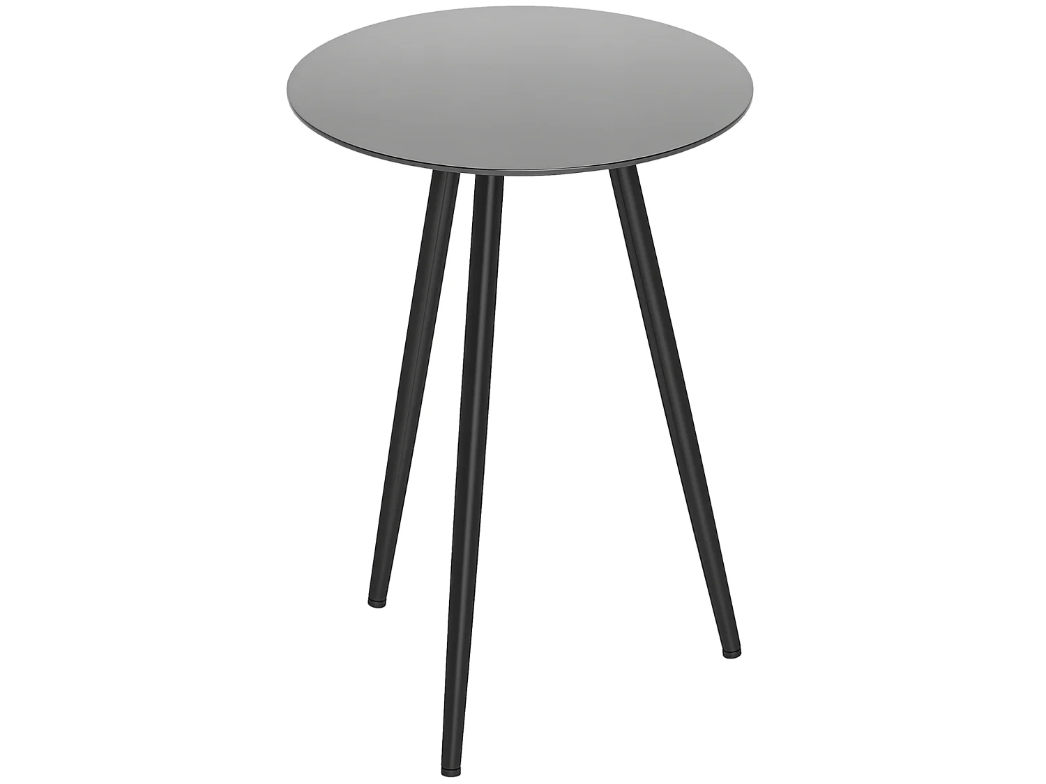 Table basse d'appoint - bout de canapé - dia. 40 x 50 cm - acier verre trempé noir