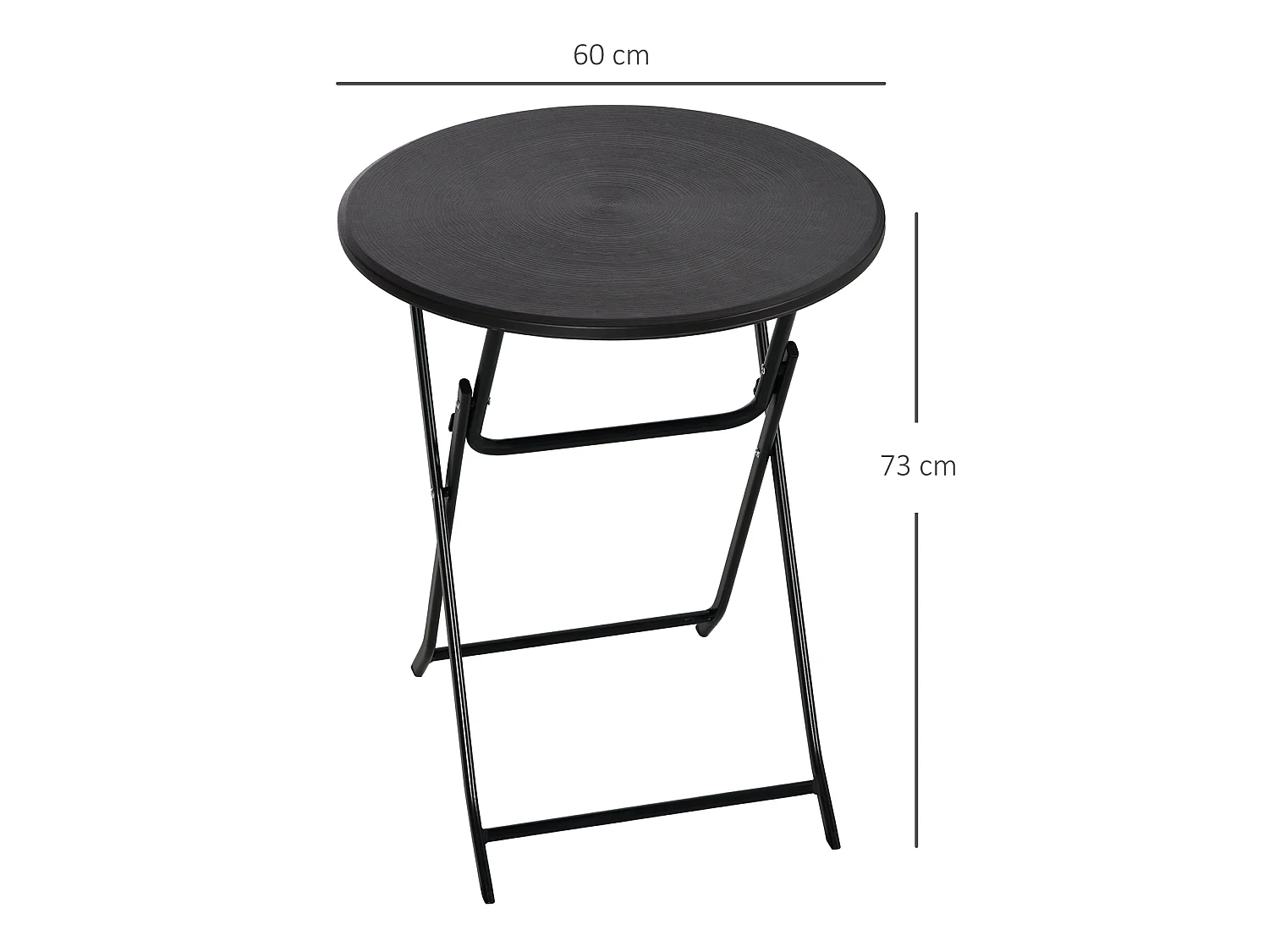 Table basse extérieure pour 2 personnes structure en acier gris foncé