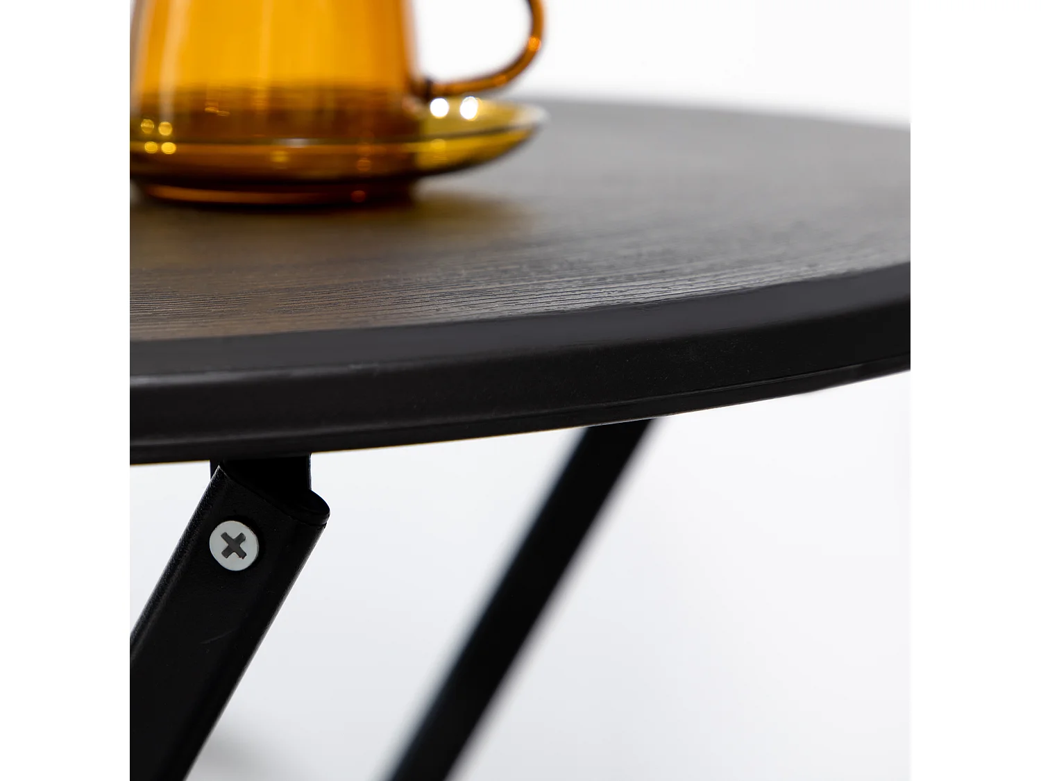 Table basse extérieure pour 2 personnes structure en acier gris foncé