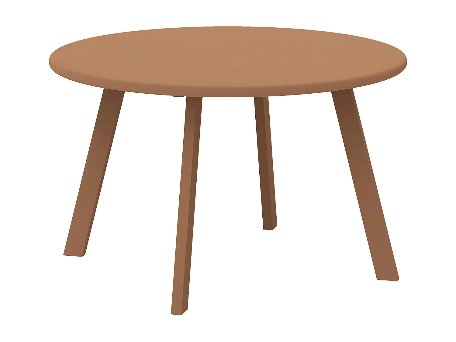 Table basse de jardin d'appoint style nordique Ø 70 x 42H cm métal époxy coloris rouille